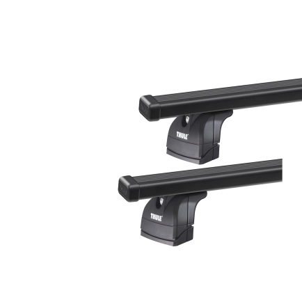 Thule 753 SquareBar Evo Black 2 Bar Roof Rack for Proton X70 5dr SUV with Flush Roof Rail (2018 onwards) - Flush Rail Mount