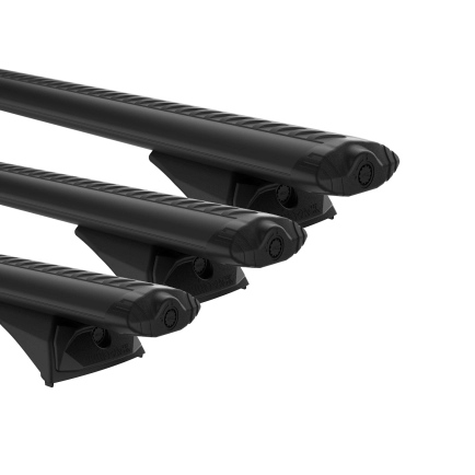 Rhino Rack JC-03658 Vortex RX300L Black 3 Bar Roof Rack for Land Rover Defender 130 Gen2 5dr SUV with Factory Fitted Track (2023 onwards) - Factory Point Mount