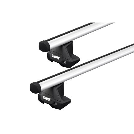Thule 7105 ProBar Evo Silver 2 Bar Roof Rack for GMC Sierra 1500 Crew Cab 4dr Ute with Bare Roof (2019 onwards) - Clamp Mount