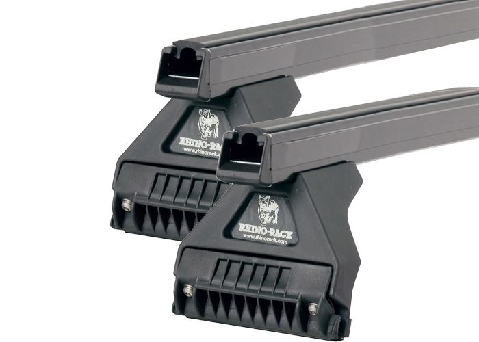 Rhino Rack JB0101 Heavy Duty RL110 Black 2 Bar Roof Rack for JEEP Gladiator 4dr Ute with Rain Gutter (2020 onwards)