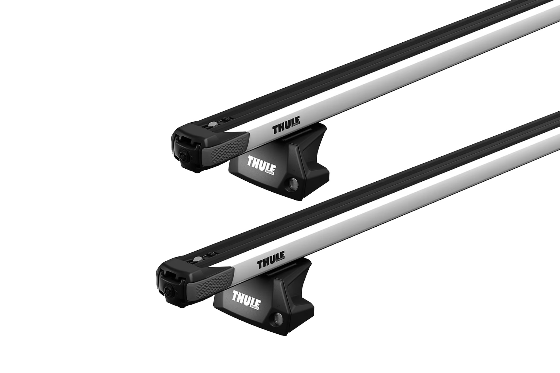 Thule SlideBar Evo Silver 2 Bar Roof Rack for BMW 2 Series 5dr Wagon with Flush Roof Rail (2014 to 2021)