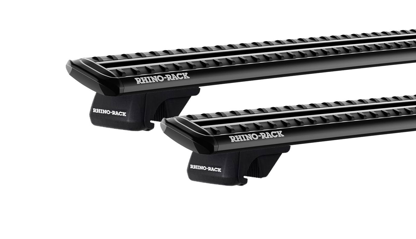 Rhino Rack JC-05175 Sportz SX Black 2 Bar Roof Rack for Mercedes Benz Viano W639 4dr Van with Raised Roof Rail (2003 to 2014) - Raised Rail Mount