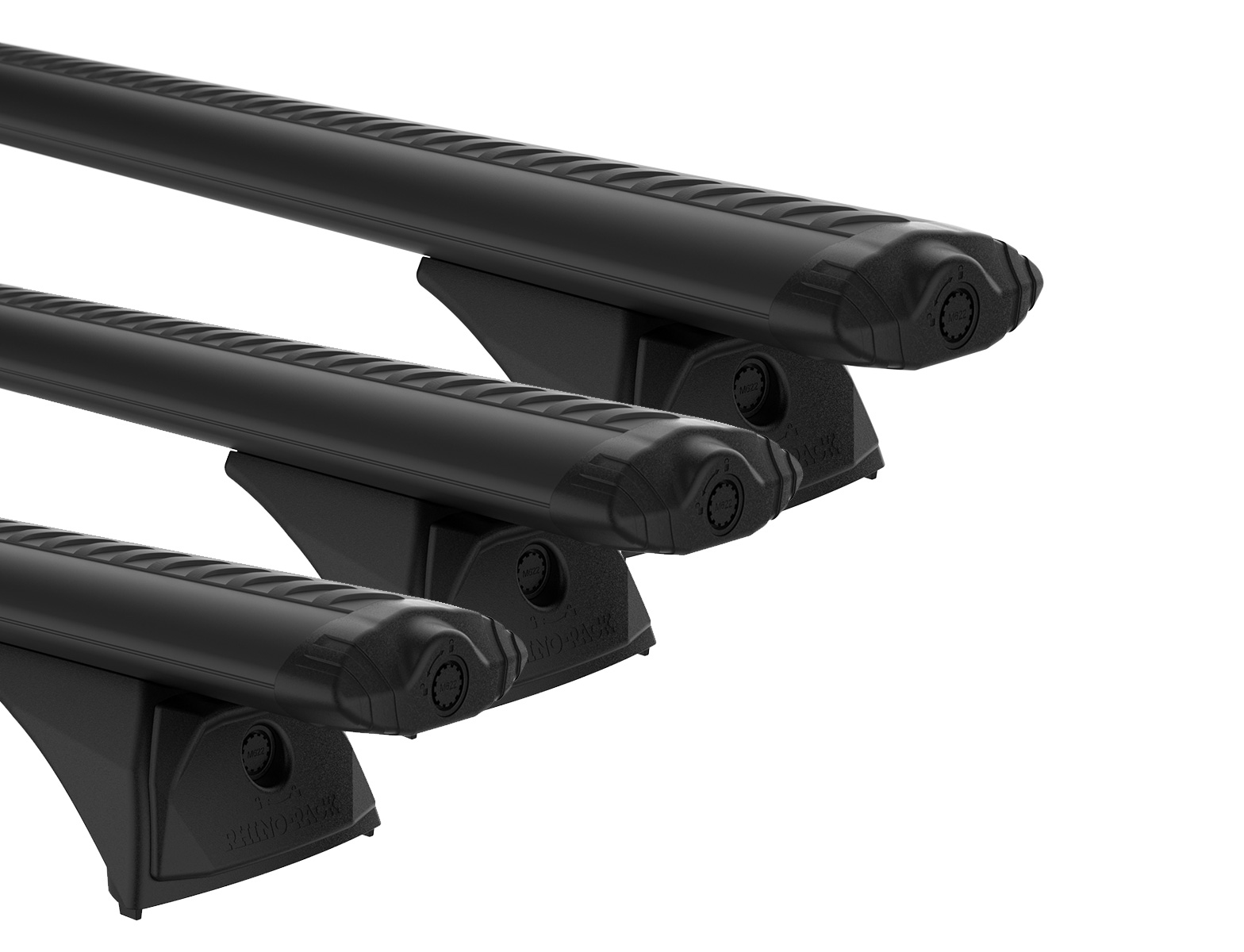 Rhino Rack JC-02597 Vortex RX300H Black 3 Bar Roof Rack for Nissan Patrol Y62 5dr SUV with Bare Roof (2012 onwards) - Factory Point Mount