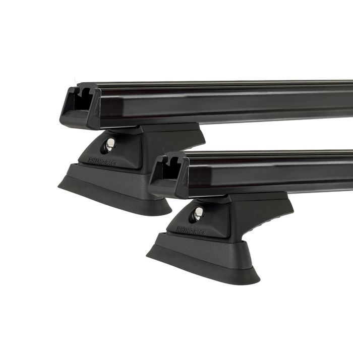 Rhino Rack JC-01322 Heavy Duty RCL Black 2 Bar Rhino-Rack Backbone Roof Rack for Jeep Wrangler JK 2dr SUV with Rain Gutter (2007 to 2019) - Custom Point Mount