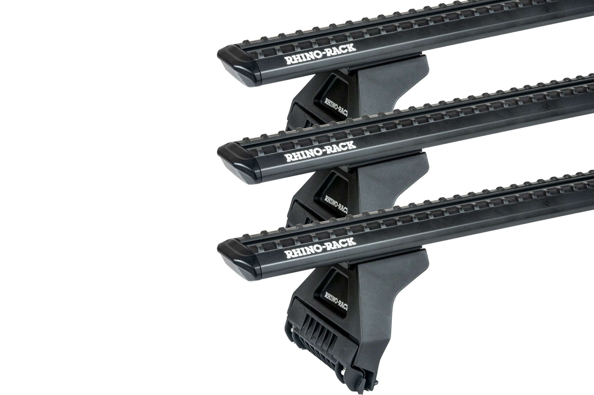 Rhino Rack JC-05187 Sportz RL110 Black 3 Bar Roof Rack for Jeep Wrangler JL 4dr SUV with Rain Gutter (2019 onwards) - Gutter Mount