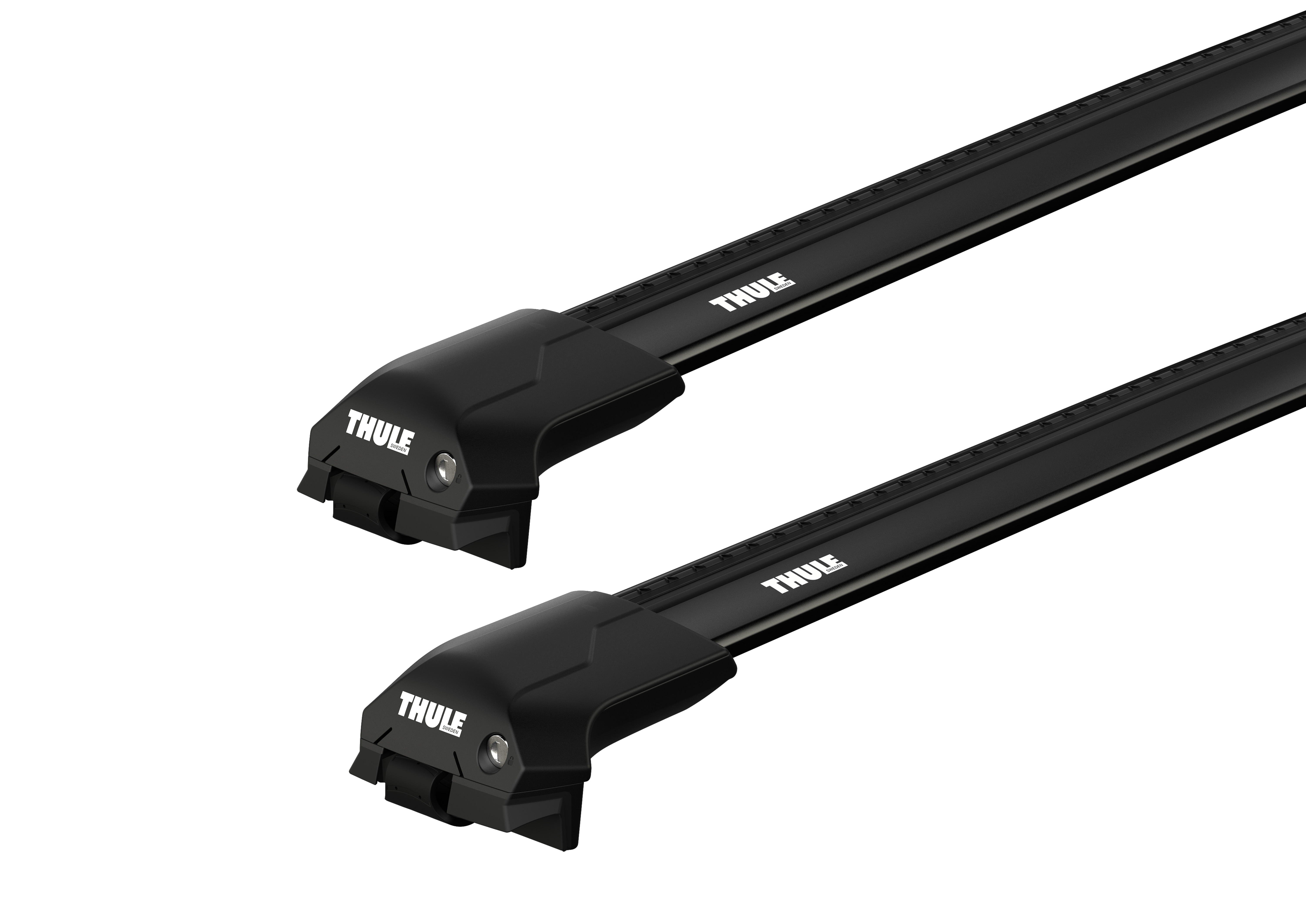 Thule 7204 WingBar Edge Black 2 Bar Roof Rack for Saab 9-5 SportCombi 5dr Wagon with Raised Roof Rail (1998 to 2009) - Raised Rail Mount