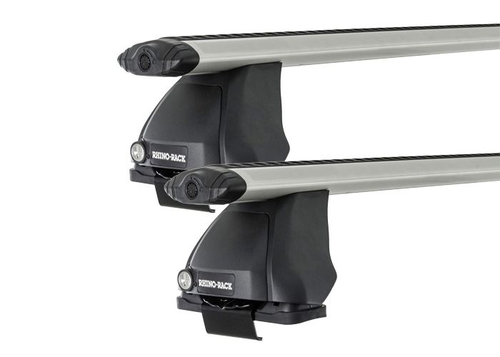 Rhino Rack JA2526 Vortex 2500 Silver 2 Bar Roof Rack for Jeep Grand Cherokee WK2 Steel Rails 5dr SUV with Flush Roof Rail (2011 onwards) - Clamp Mount