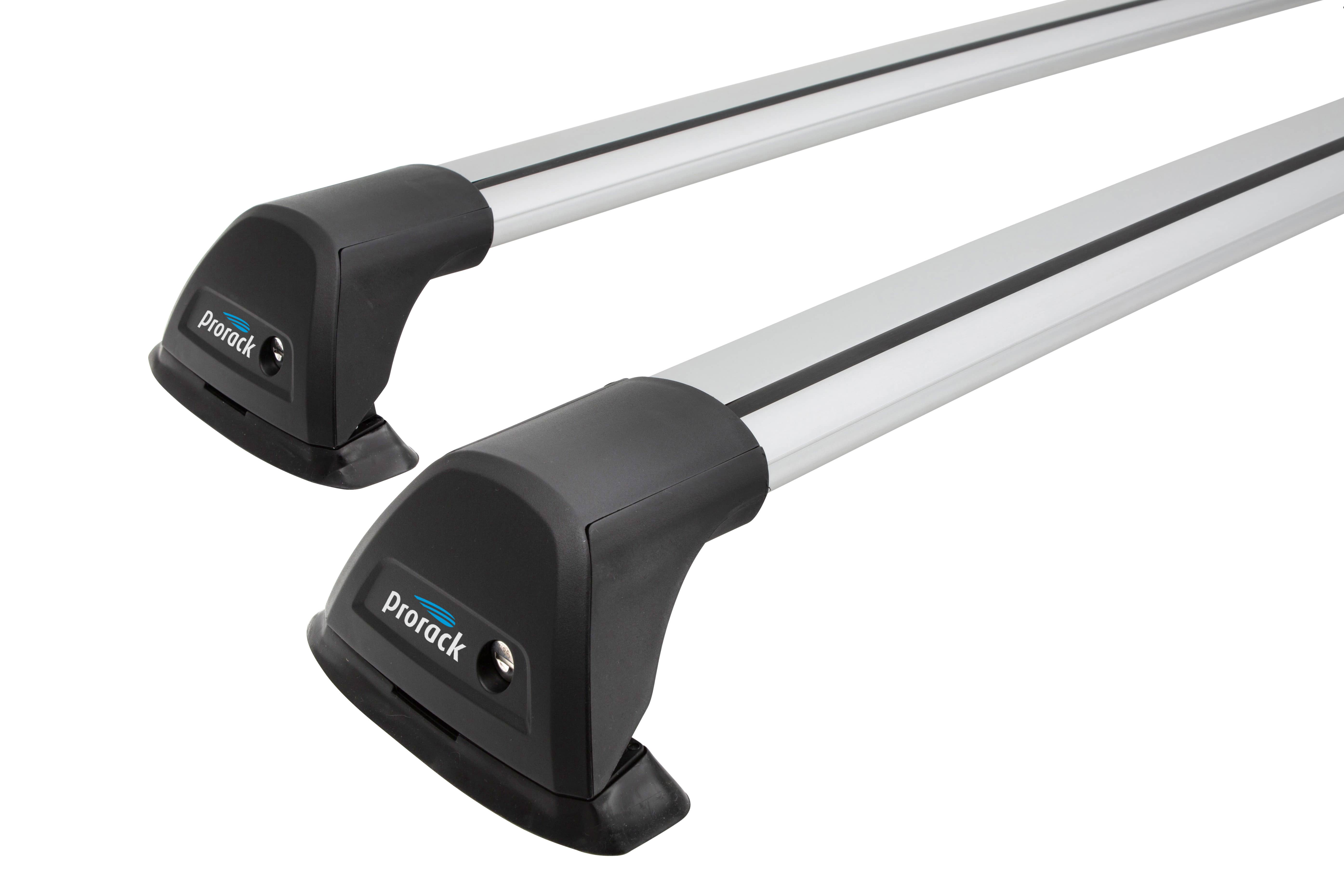 Prorack Aero Flush Silver 2 Bar Roof Rack for TESLA Model S Panoramic Roof 5dr Hatch with Factory Mounting Point (2015 to 2019)