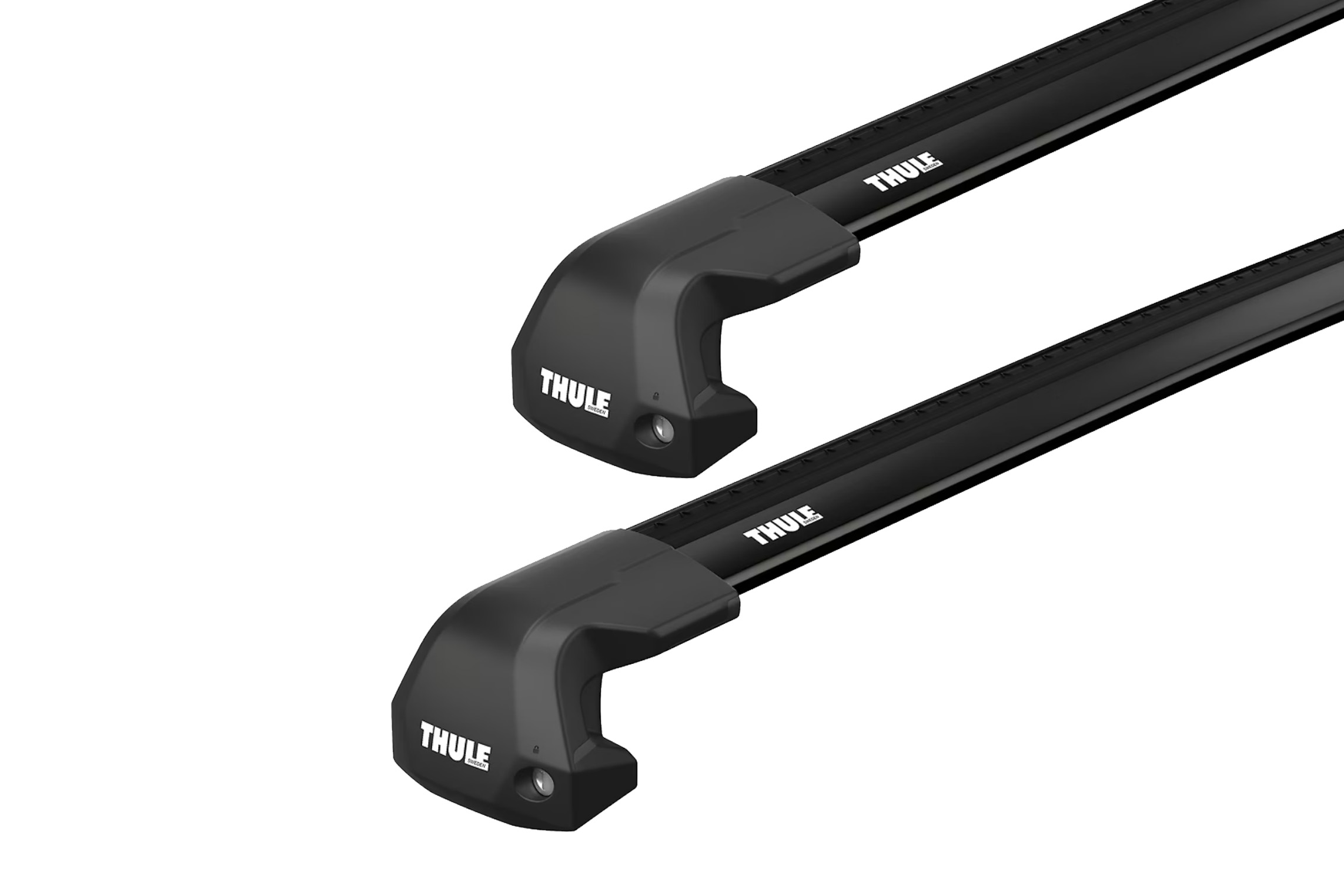 Thule WingBar Edge Black 2 Bar Roof Rack for SUBARU Forester 5dr SUV with Factory Mounting Point (2008 to 2012)