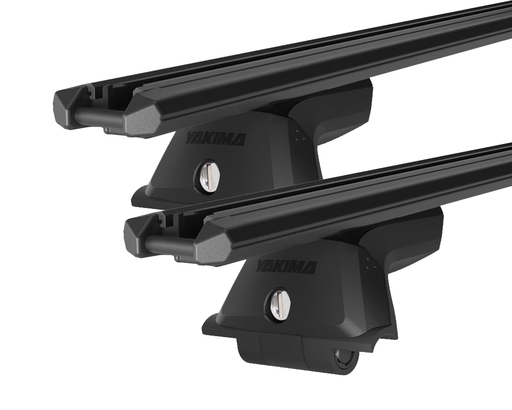 Yakima TrimHD Thru bar Black 2 Bar Roof Rack for JEEP Grand Cherokee WK2 Steel Rails 5dr SUV with Factory Mounting Point (2011 onwards)