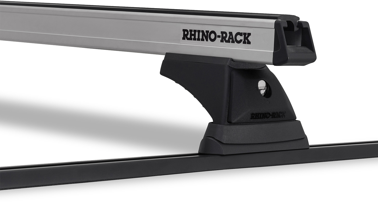 Rhino Rack JB0831 - Heavy Duty RCH Trackmount Silver 2 Bar Roof Rack for SSANGYONG Musso 4dr 4dr Ute from 2004