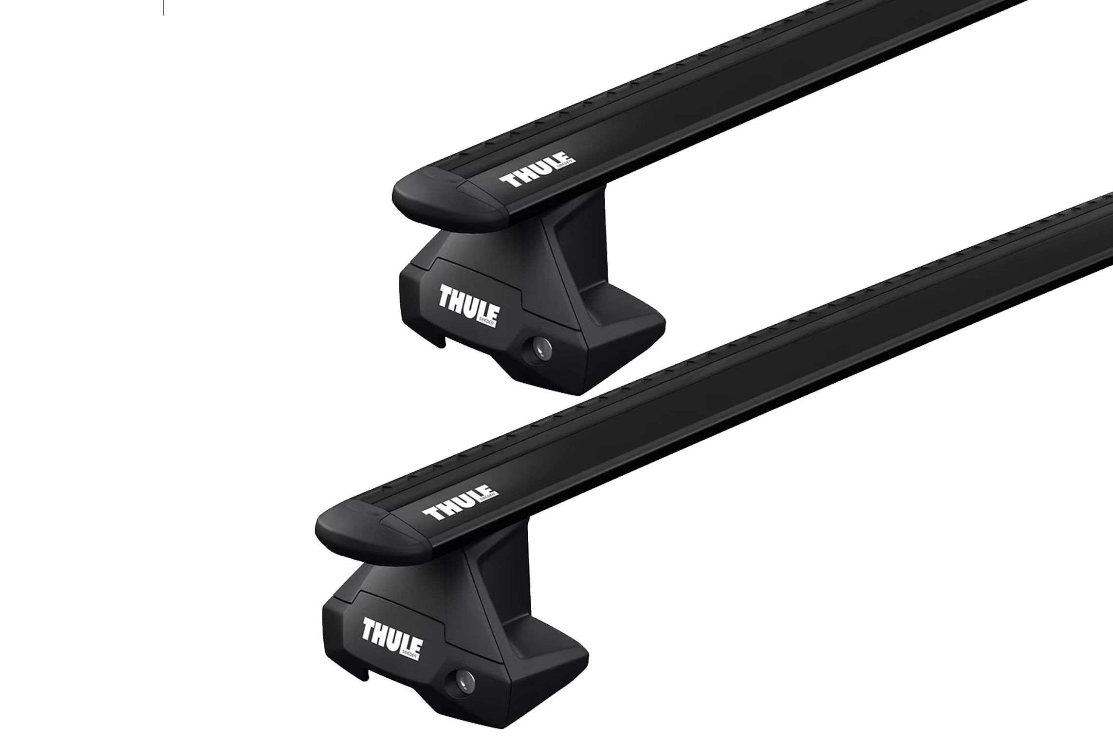 Thule 7105 WingBar Evo Black 2 Bar Roof Rack for Jeep Avenger 5dr SUV with Bare Roof (2023 onwards) - Clamp Mount