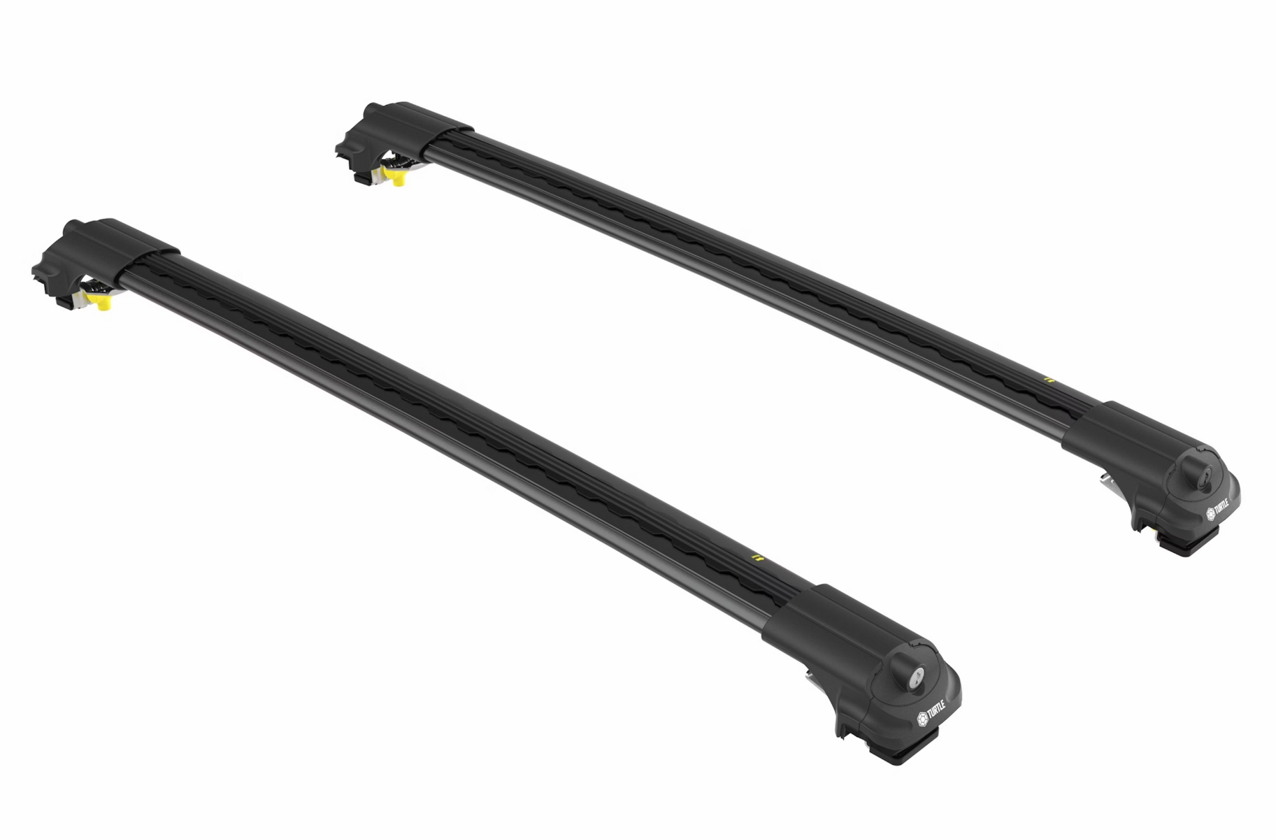 Turtle Air1 Black 2 Bar for Jeep Cherokee KL 5dr SUV with Raised Roof Rail (2014 onwards)
