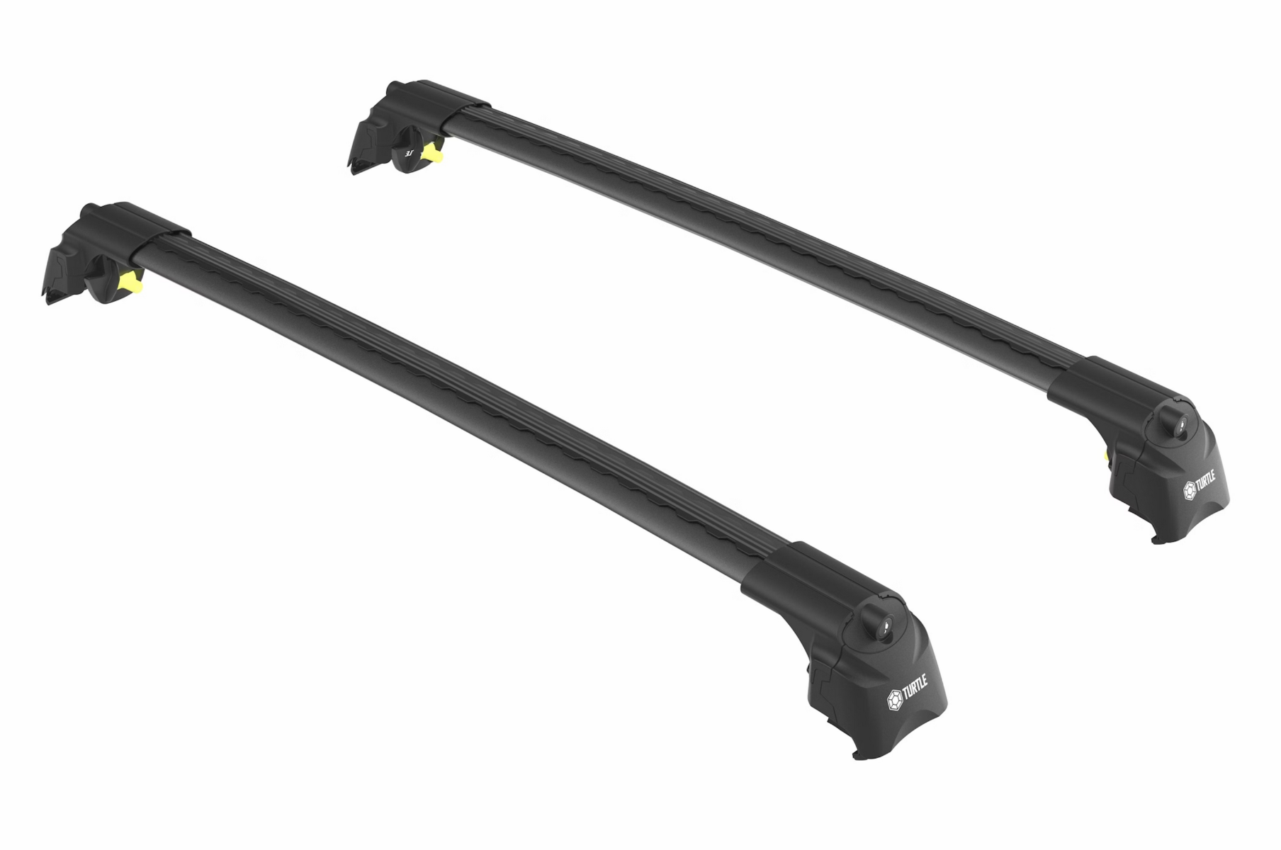 Turtle Air2 Black 2 Bar for Jeep Grand Cherokee WK2 Steel Rails 5dr SUV with Flush Roof Rail (2011 to 2021)