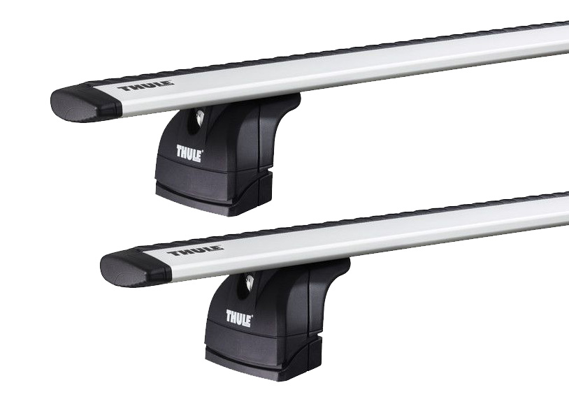 Thule 753 WingBar Rapid System Silver 2 Bar Roof Rack for Chrysler PT Cruiser 5dr Hatch with Factory Mounting Point (2000 to 2010) - Factory Point Mount