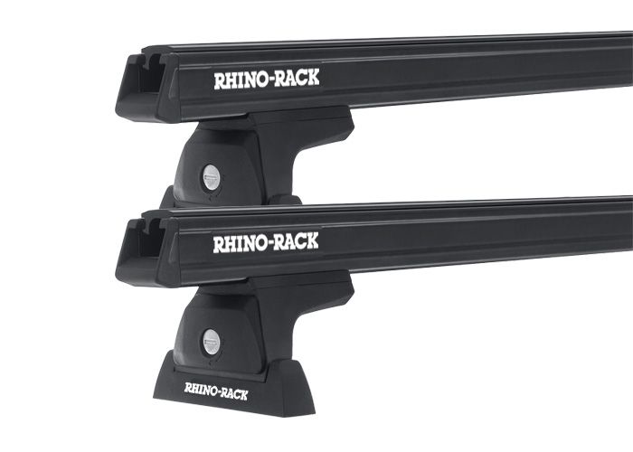 Rhino Rack JA8356 Heavy Duty RLT600 Trackmount Black 2 Bar Roof Rack for NISSAN Navara 4dr Ute with Bare Roof (2021 onwards)