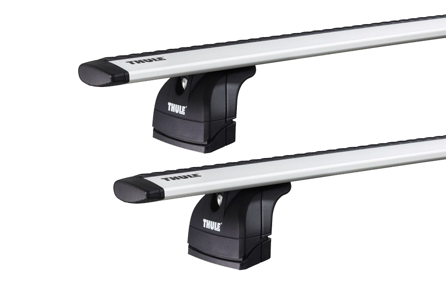 Thule 753 WingBar Evo Silver 2 Bar Roof Rack for Tesla Model S with glass roof (July 2015 To 2019) 5dr Hatch with Factory Mounting Point (2015 to 2019) - Factory Point Mount