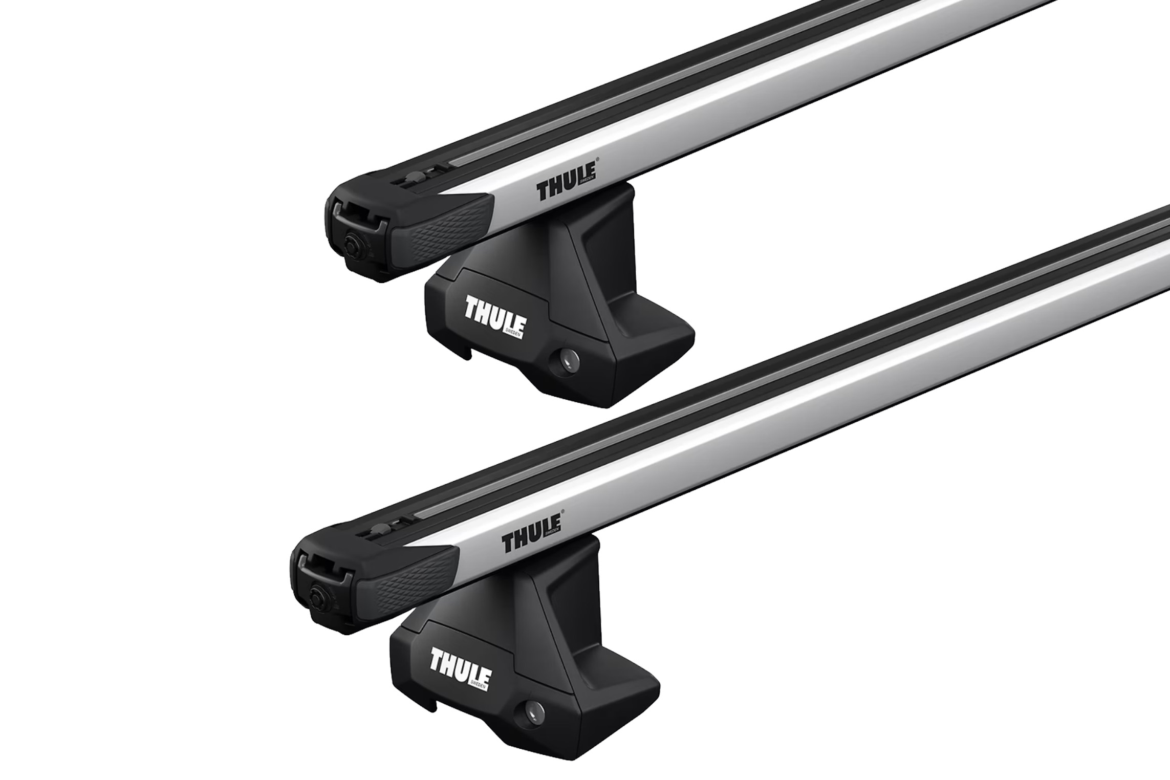 Thule 7105 SlideBar Evo Silver 2 Bar Roof Rack for Jeep Avenger 5dr SUV with Bare Roof (2023 onwards) - Clamp Mount