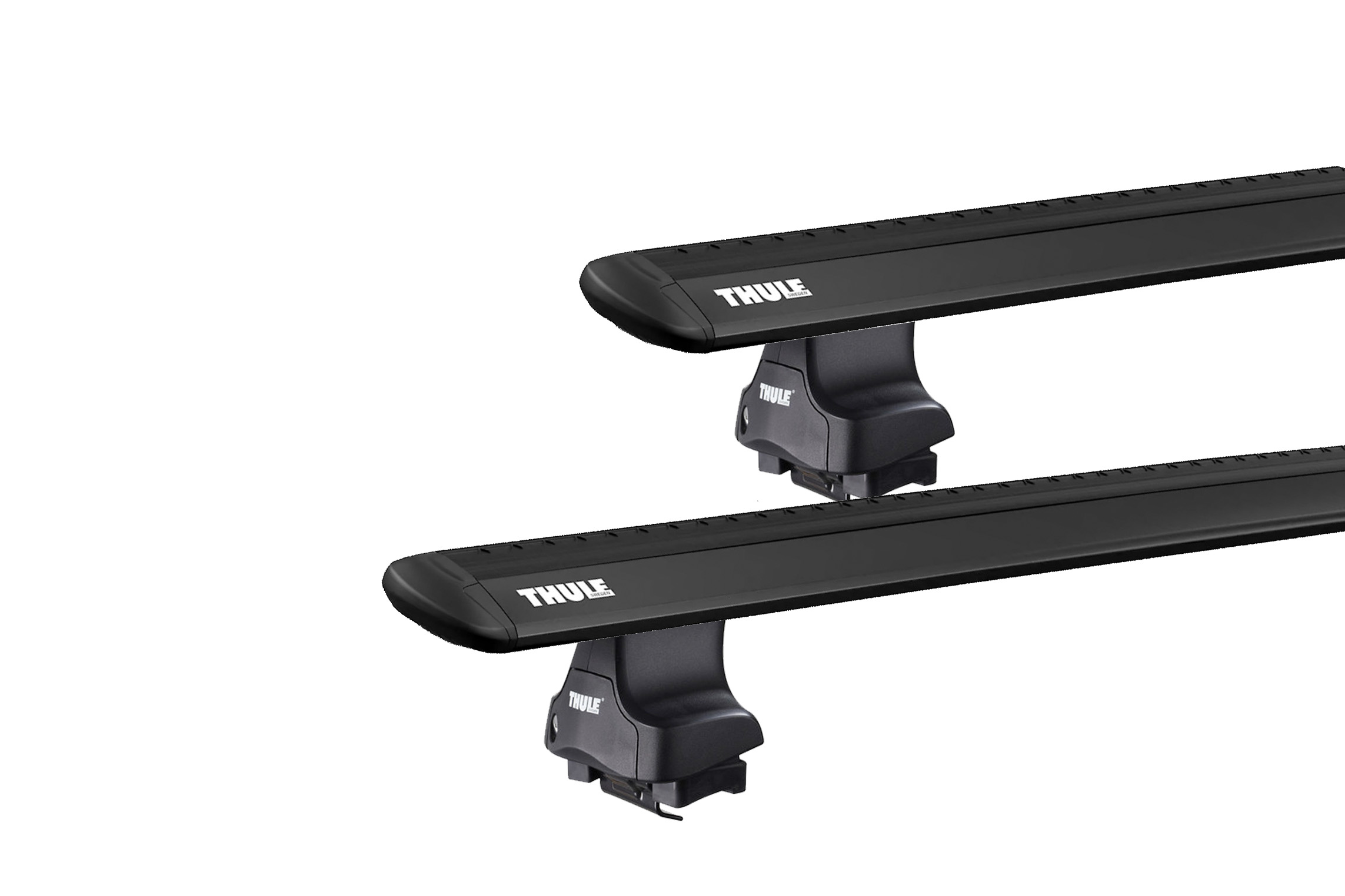 Thule 754 WingBar Evo Black 2 Bar Roof Rack for Chrysler 300C 4dr Sedan with Bare Roof (2011 onwards) - Clamp Mount