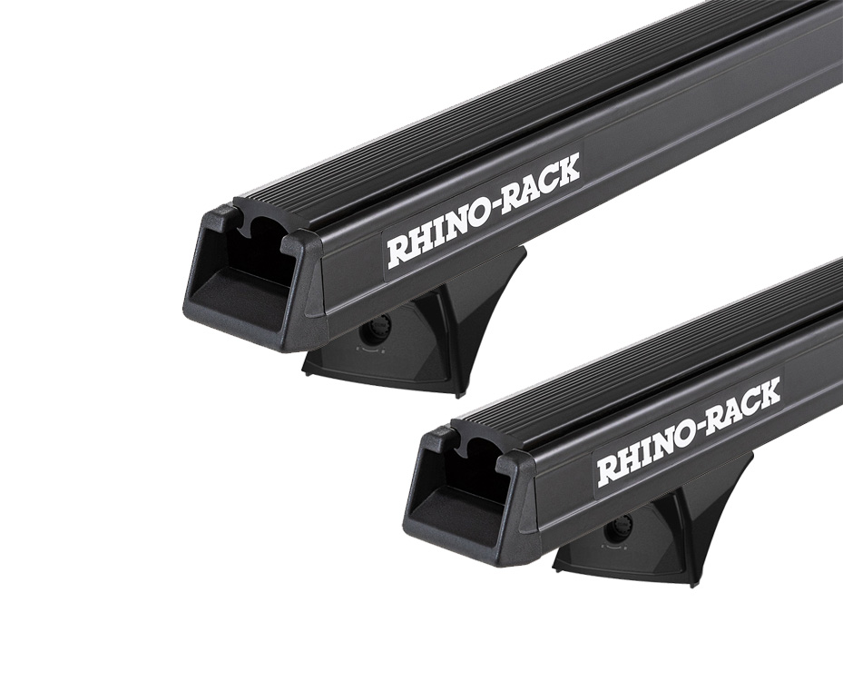 Rhino Rack JC-02441 Heavy Duty RX300H Black 2 Bar Roof Rack for Nissan X-Trail T30 5dr SUV with Flush Roof Rail (2001 to 2007) - Factory Point Mount