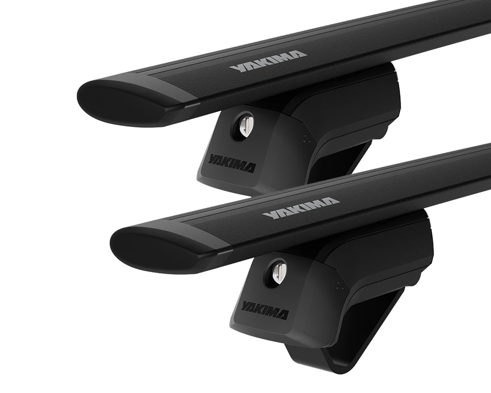 Yakima JetStream Thru bar Black 2 Bar Roof Rack for SSANGYONG Rexton 5dr SUV with Raised Roof Rail (2018 to 2021)