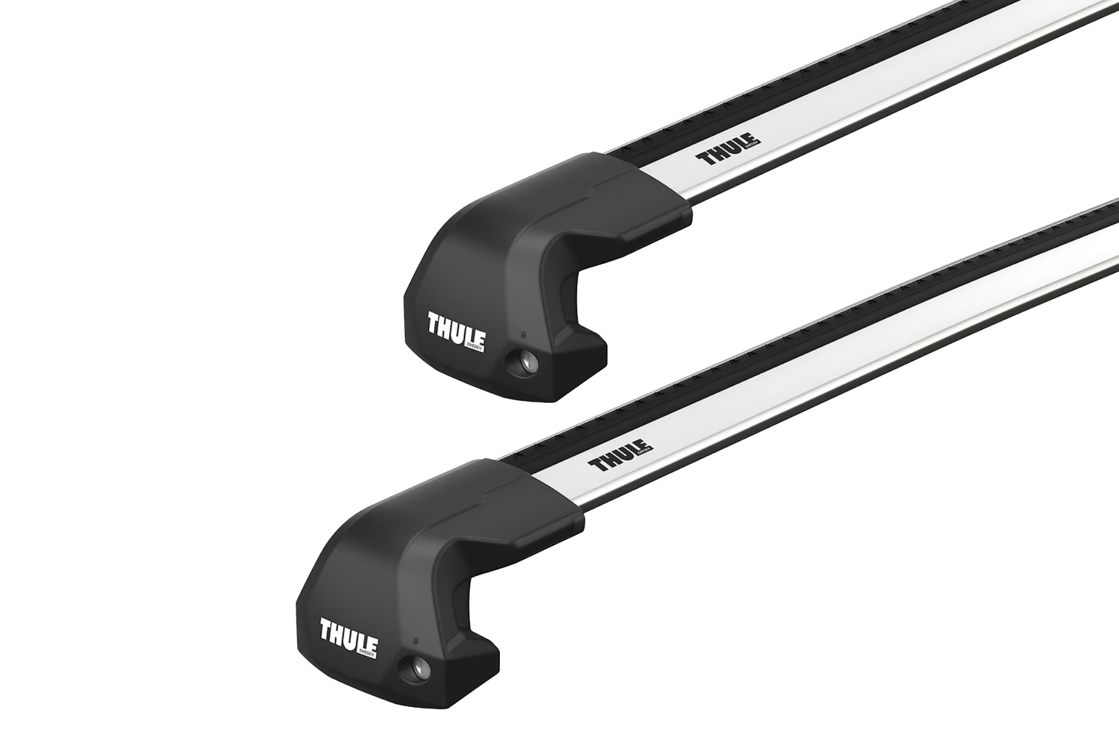 Thule WingBar Edge Silver 2 Bar Roof Rack for SUBARU Forester 5dr SUV with Factory Mounting Point (2008 to 2012)