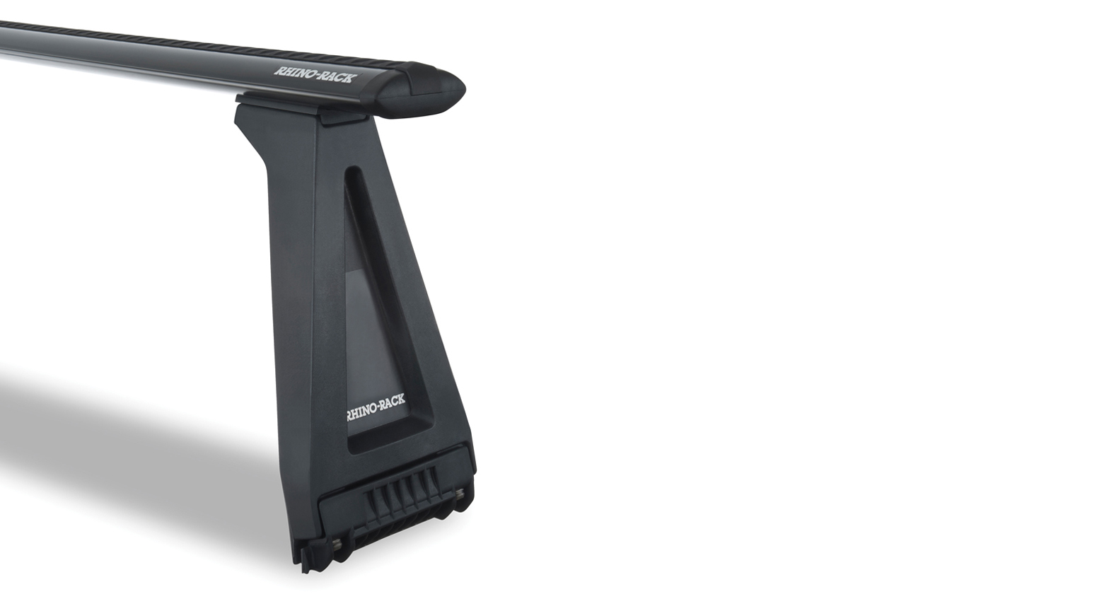 Rhino Rack JA2740 Vortex RL280 Black 2 Bar Roof Rack for Nissan Patrol GQ 5dr SUV with Rain Gutter (1990 to 1997) - Gutter Mount