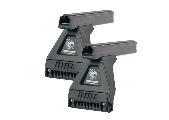 Rhino Rack JA0802 Heavy Duty RL150 Black 2 Bar Roof Rack for MAHINDRA Pikup 4dr Ute with Rain Gutter (2007 onwards)