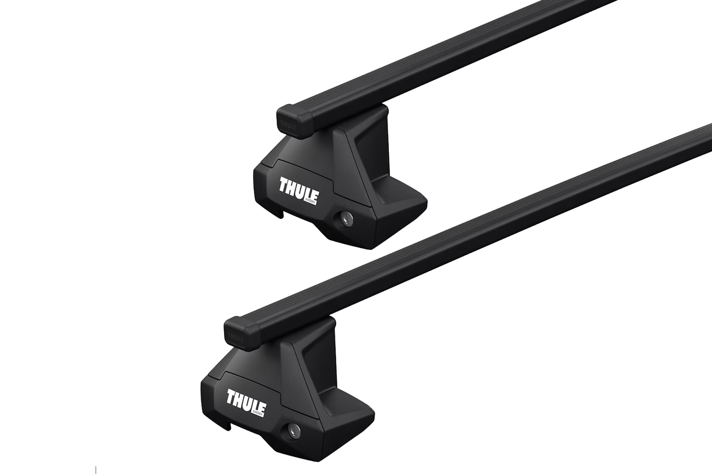 Thule 7105 SquareBar Evo Black 2 Bar Roof Rack for Seat Mii 5dr Hatch with Bare Roof (2012 onwards) - Clamp Mount