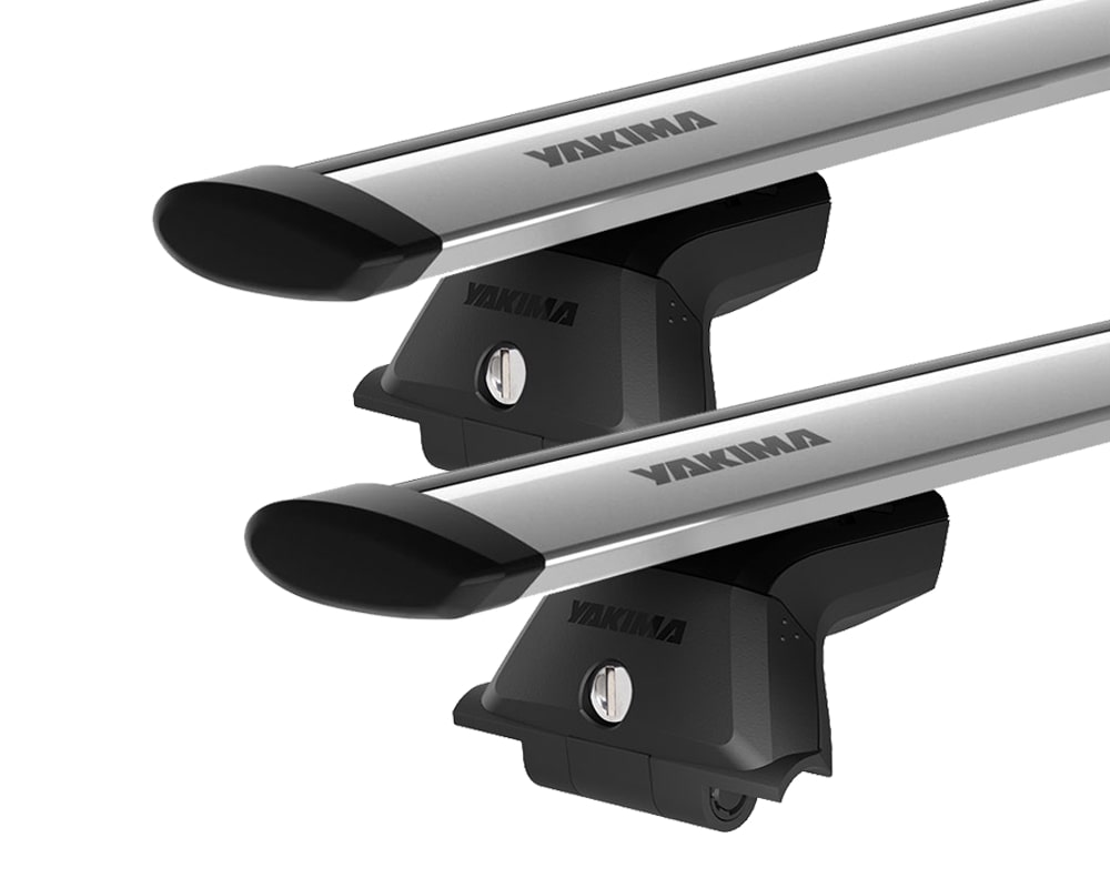 Yakima JetStream Thru bar Silver 2 Bar Roof Rack for JEEP Grand Cherokee WK2 Steel Rails 5dr SUV with Factory Mounting Point (2011 onwards)