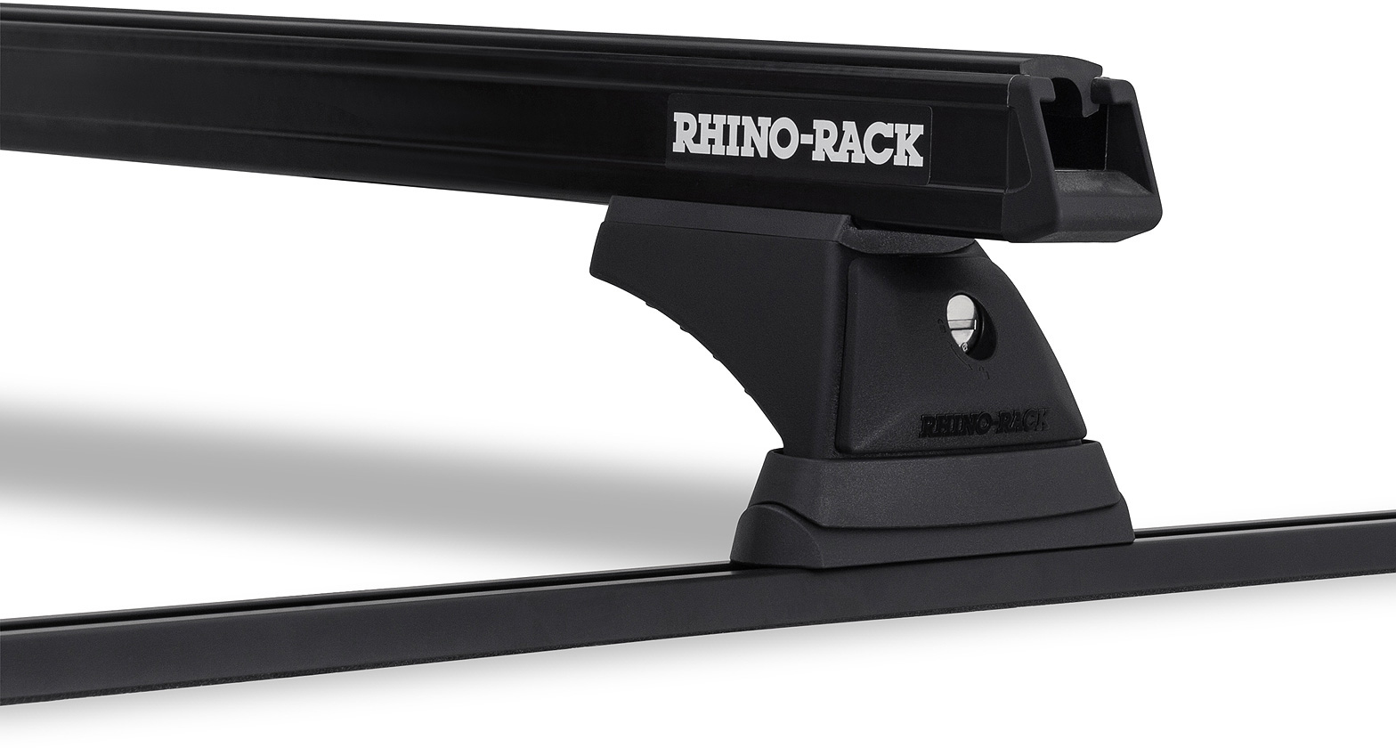 Rhino Rack JB0832 - Heavy Duty RCH Trackmount Black 2 Bar Roof Rack for SSANGYONG Musso 4dr 4dr Ute from 2004
