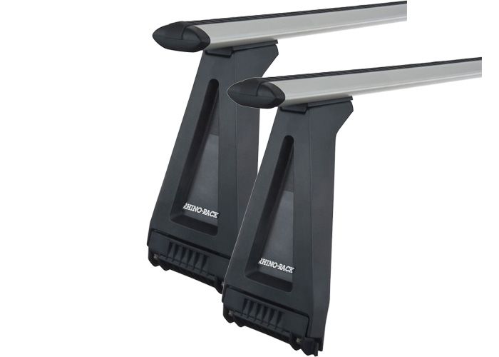 Rhino Rack JA2817 Vortex RL280 Silver 2 Bar Roof Rack for NISSAN Patrol 5dr SUV with Rain Gutter (1990 to 1997)