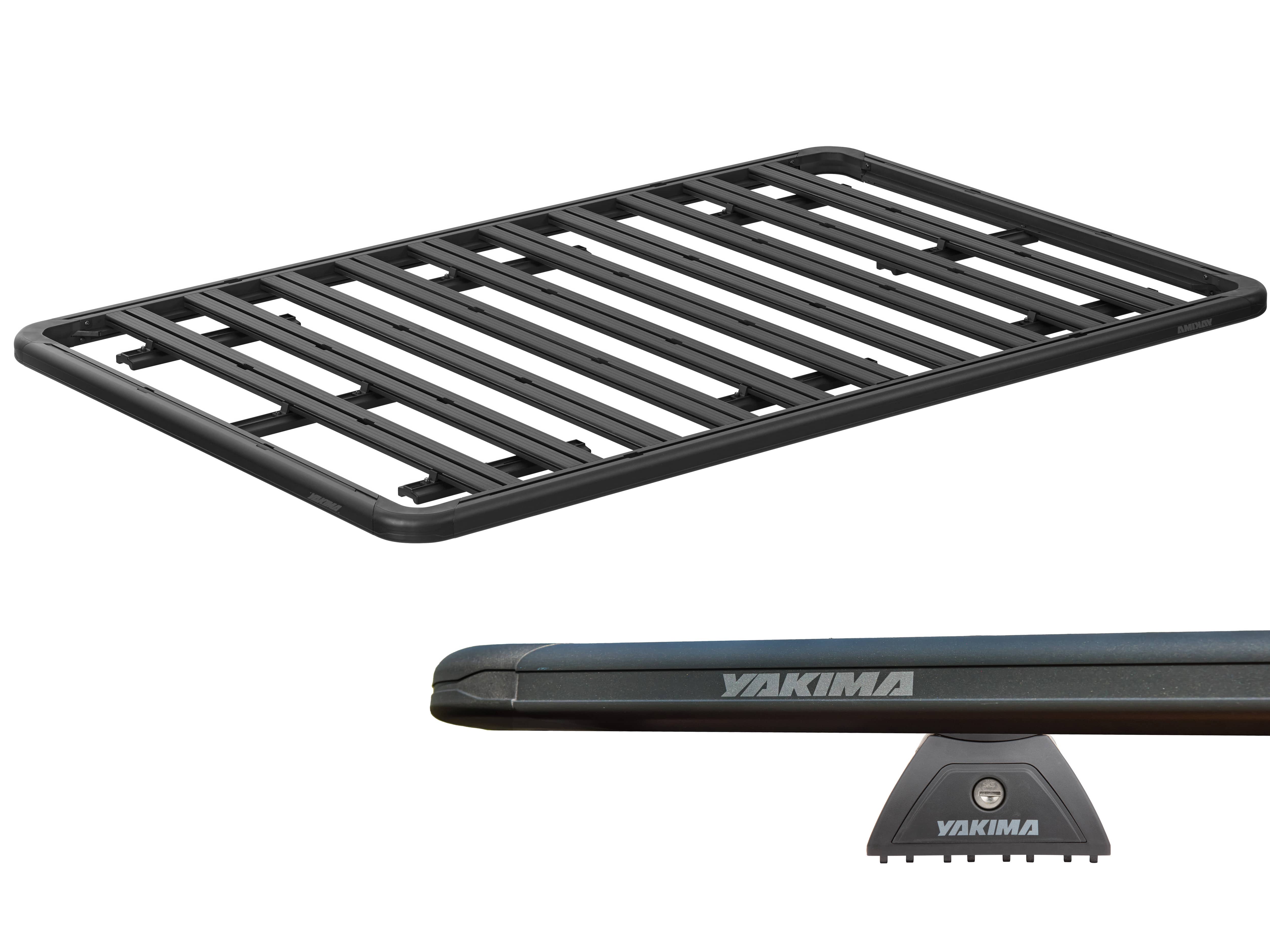 Yakima LNL Platform B (1380mm x 1540mm) Black Bar Roof Rack for SSANGYONG Musso 4dr Ute with Raised Roof Rail (2019 onwards)