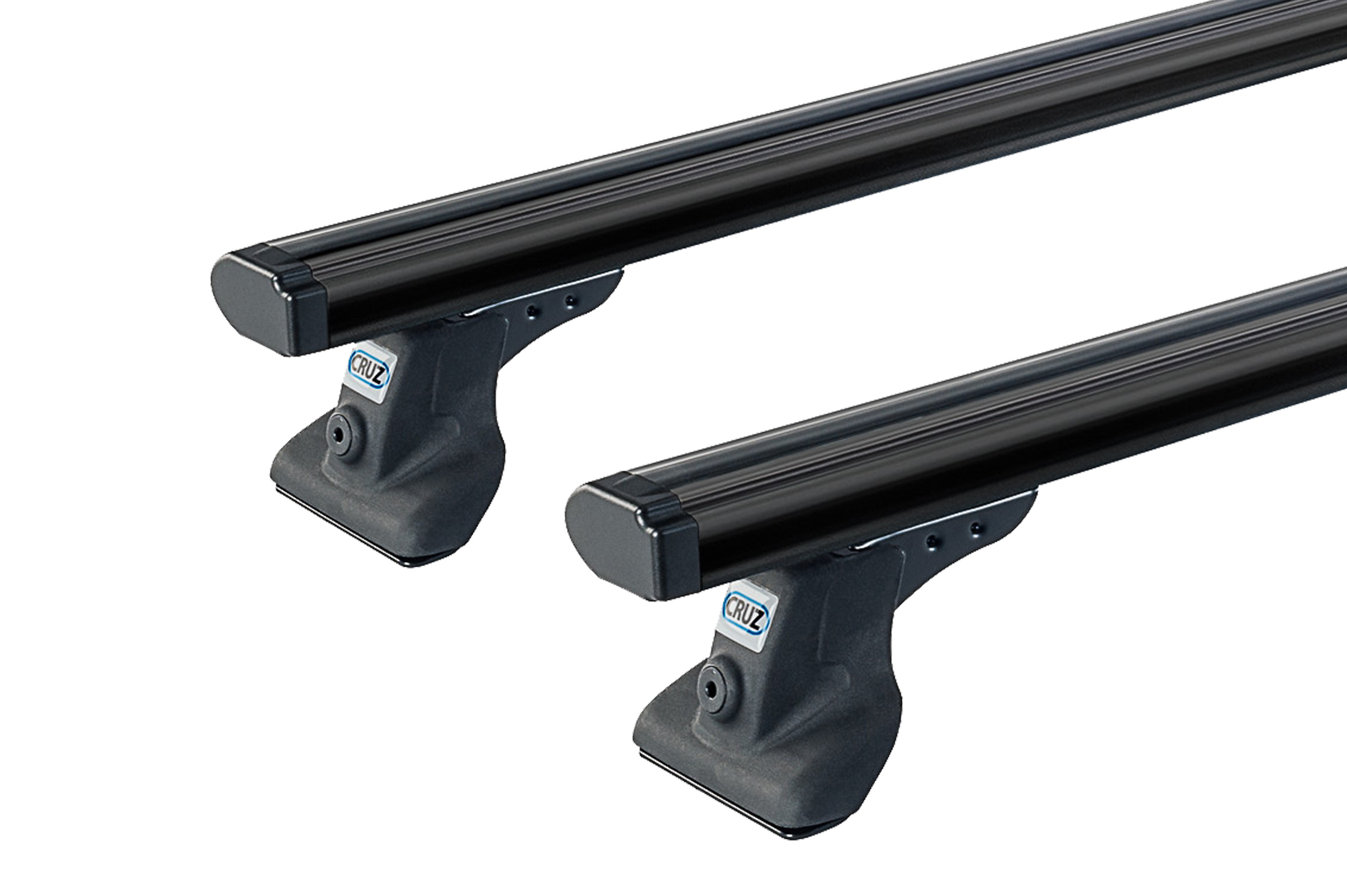 CRUZ Cargo Black 2 Bar Roof Rack for Nissan Navara D22 4dr Ute D22 with Bare Roof (1997 to 2015) - Clamp Mount