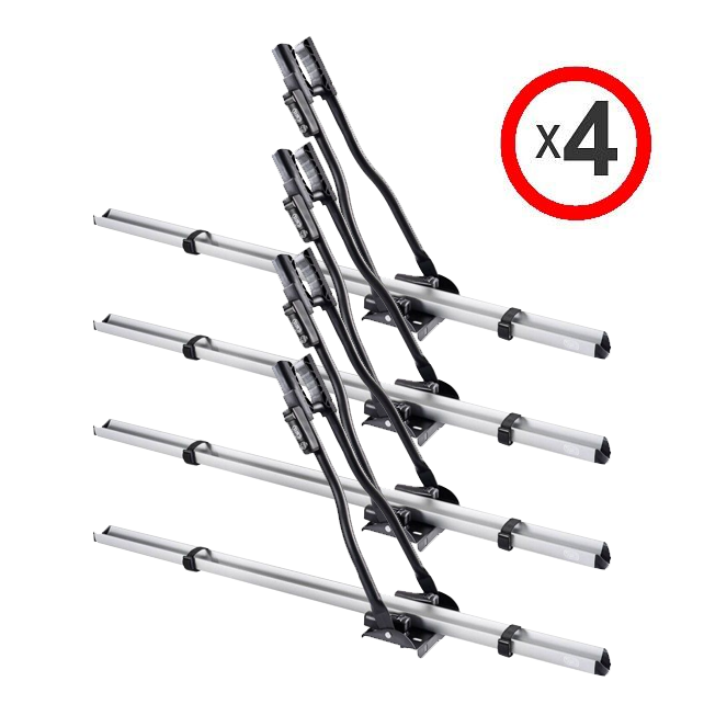 Cruz Race silver roof mounted bike carrier x 4 with matching locks (940-014)