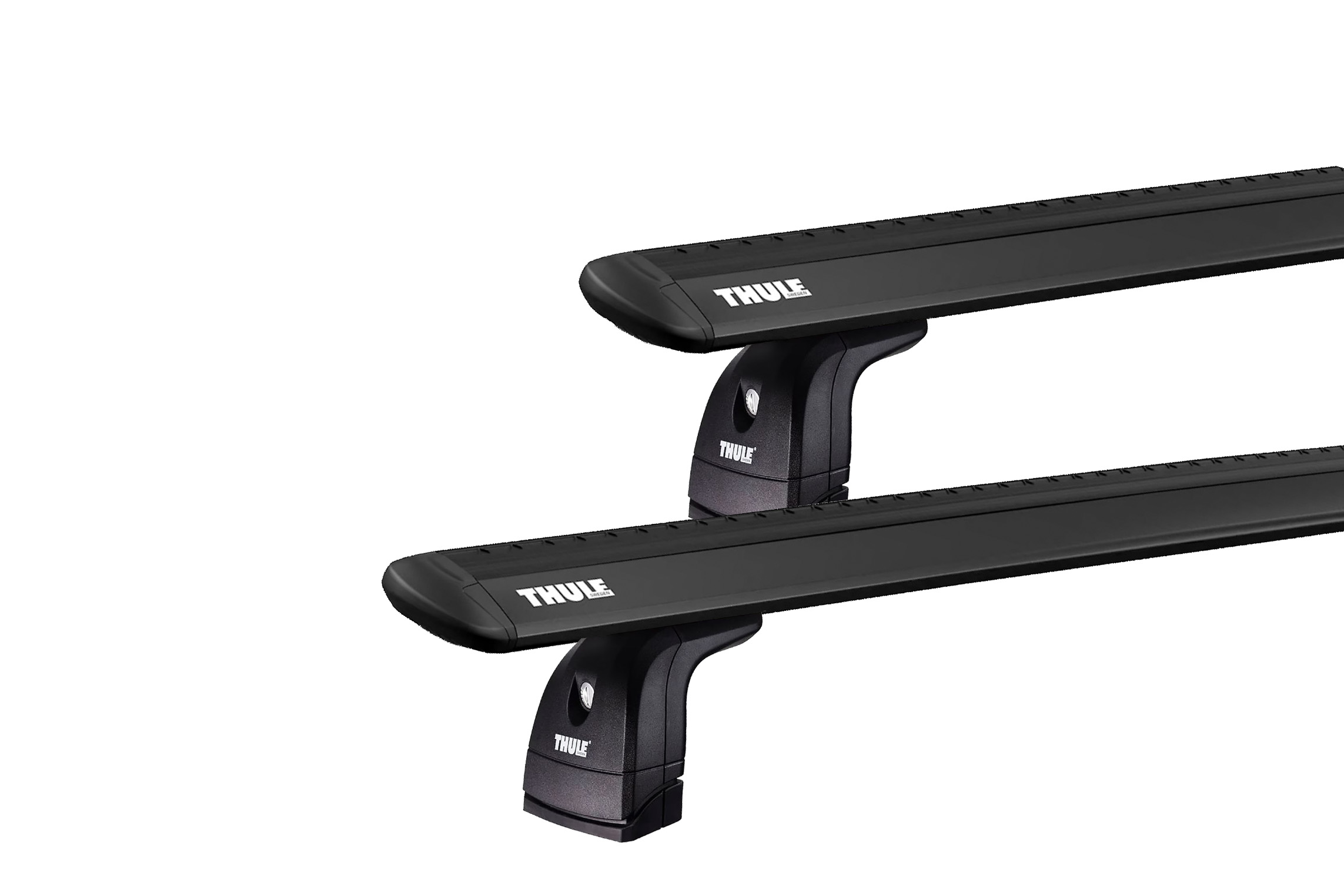 Thule 751 WingBar Evo Black 2 Bar Roof Rack for Mercedes Benz C Class W205 Glass Roof 2dr Coupe with Bare Roof (2016 onwards) - Factory Point Mount