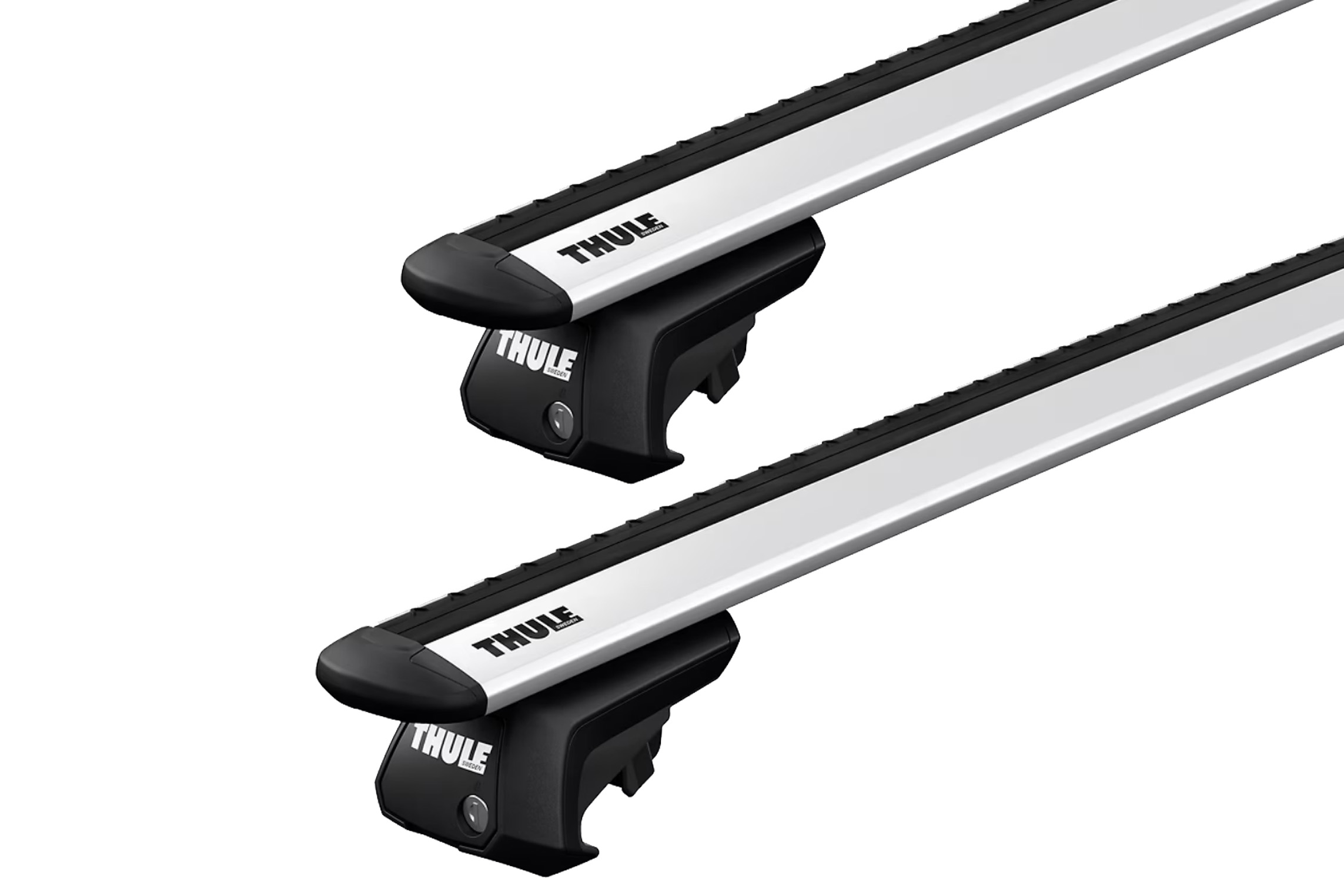Thule 7104 WingBar Evo Silver 2 Bar Roof Rack for Nissan Pathfinder R53 5dr SUV with Raised Roof Rail (2021 onwards) - Raised Rail Mount