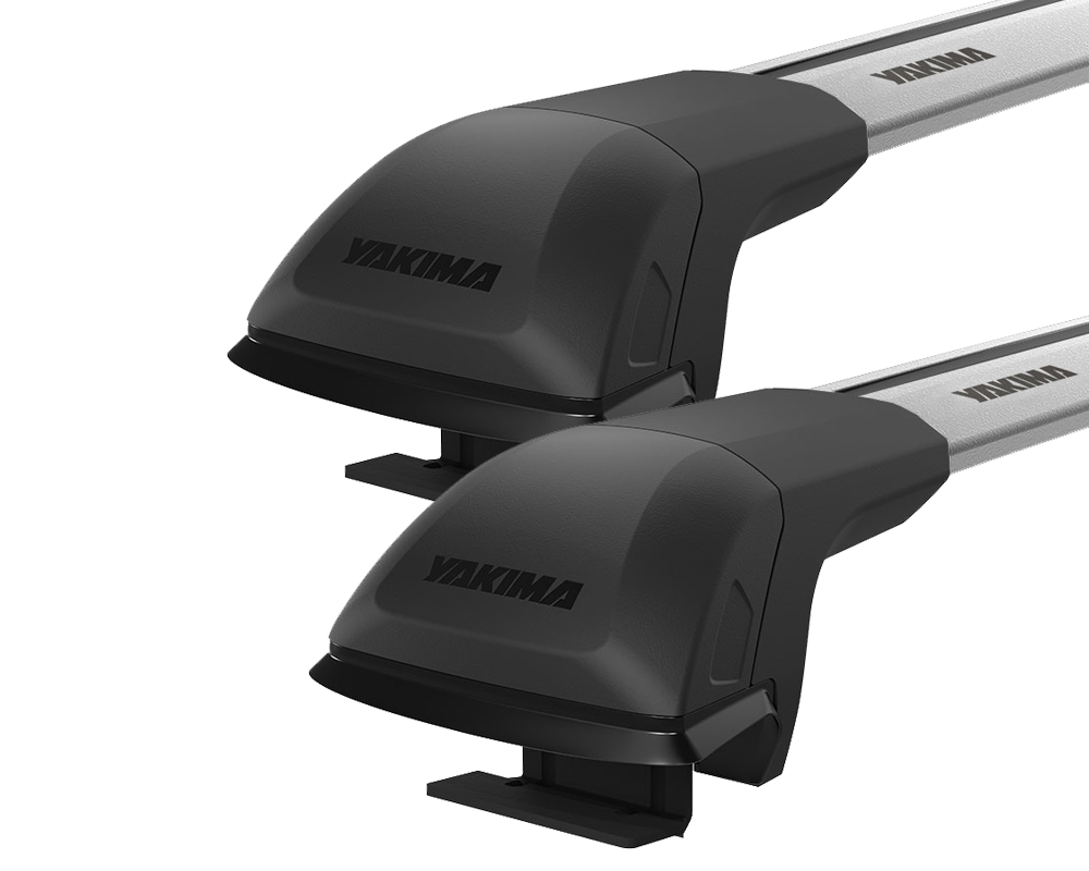 Yakima JetStream FX Silver 2 Bar Roof Rack for Ssangyong Rexton MK II 5dr SUV with Raised Roof Rail (2017 to 2022) - Raised Rail Mount