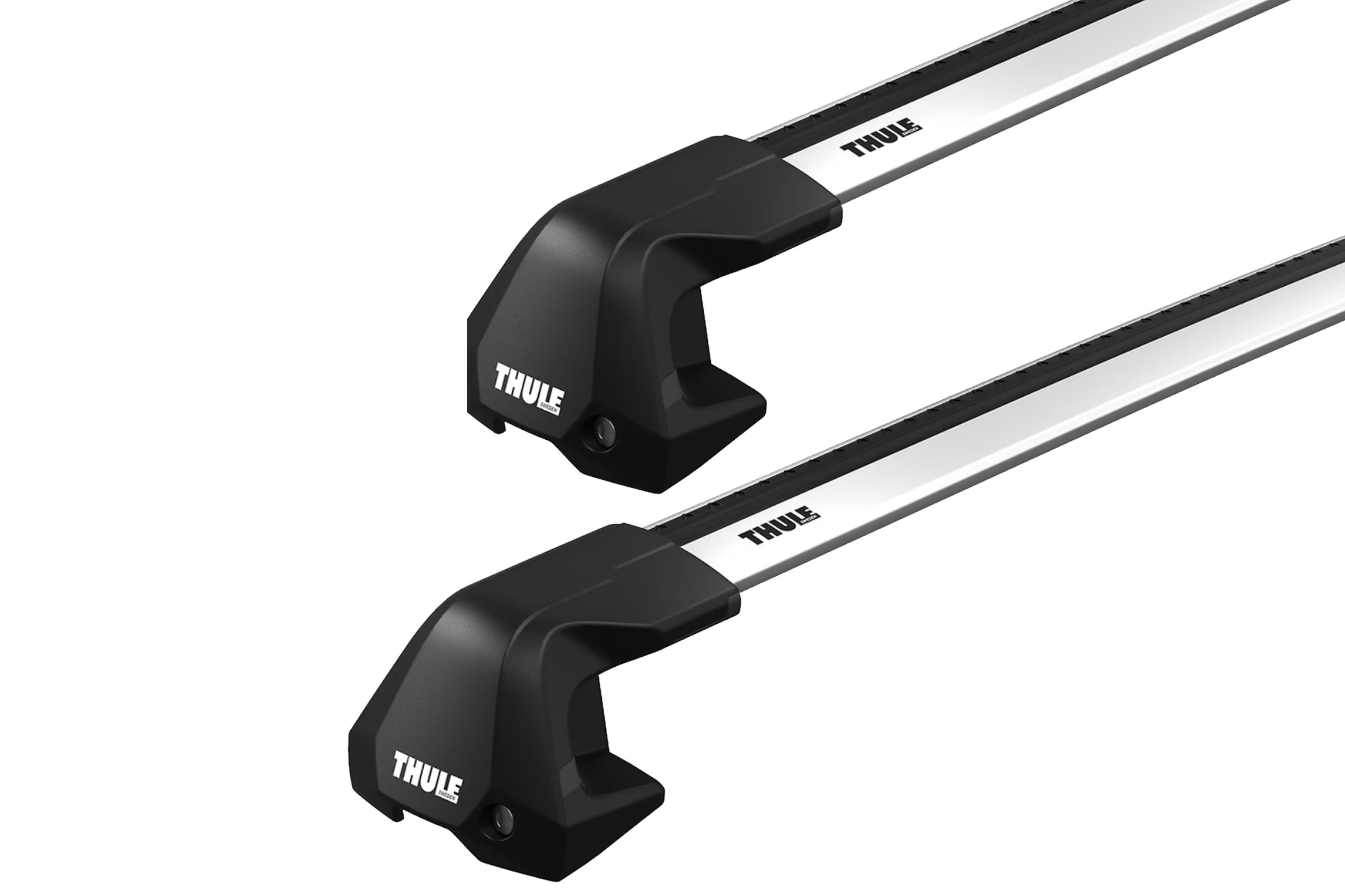 Thule 7205 WingBar Edge Silver 2 Bar Roof Rack for Alfa Romeo Stelvio 5dr SUV with Flush Roof Rail (2017 onwards) - Clamp Mount