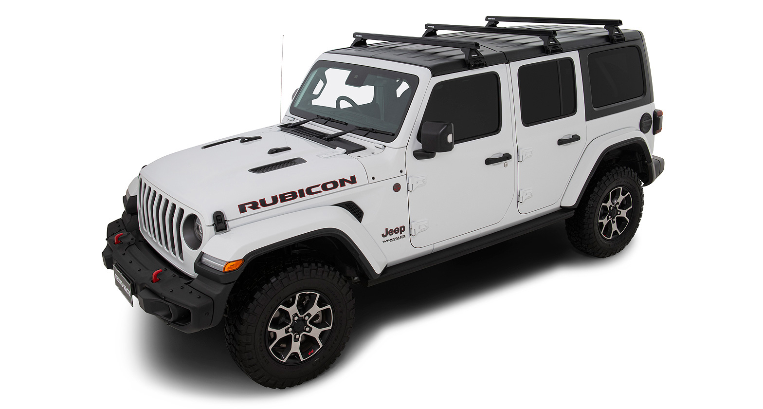 Rhino Rack JB0105 - Heavy Duty RL110 Black 3 Bar Roof Rack for JEEP Wrangler 5dr SUV from 2019
