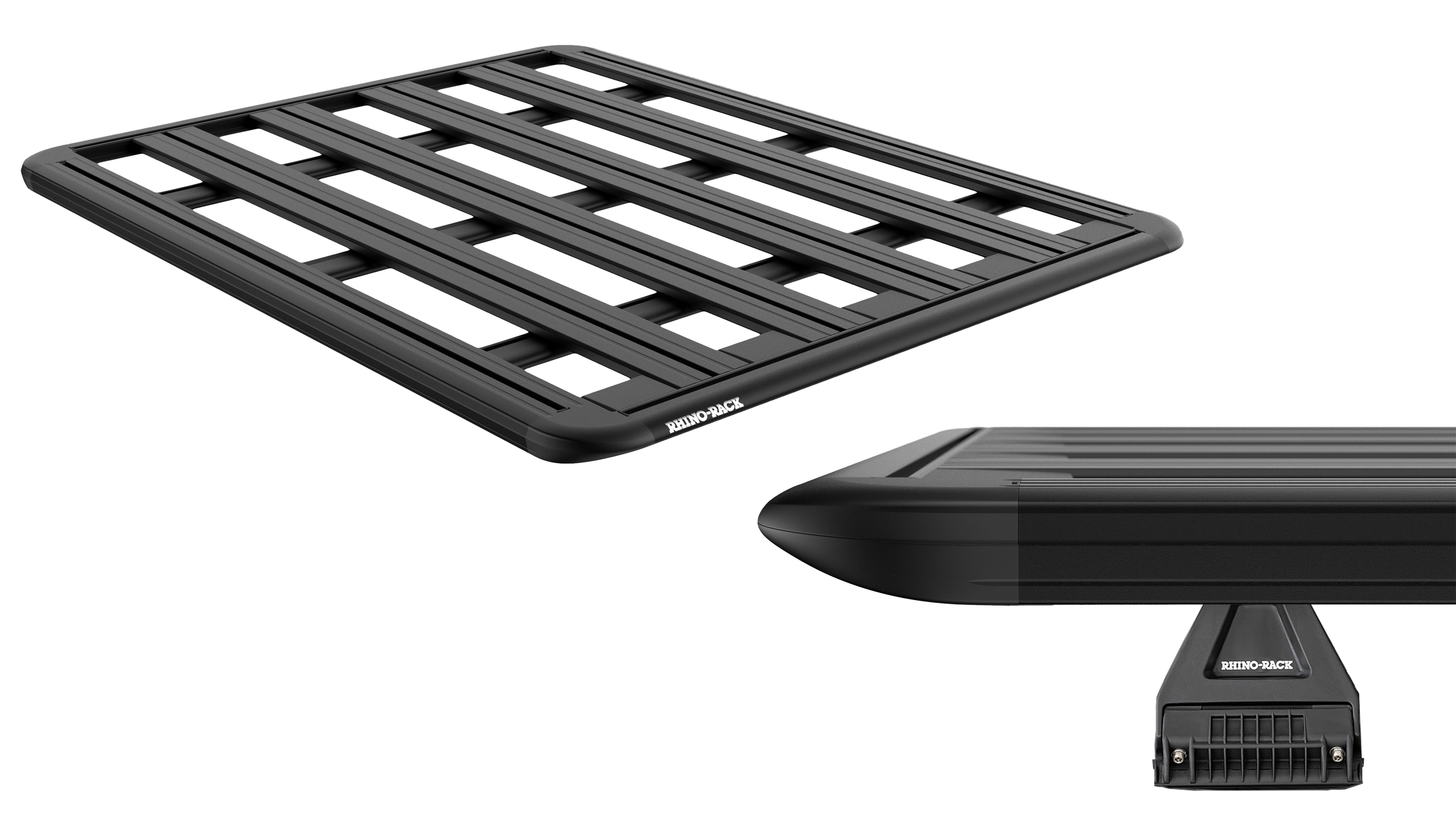 Rhino Rack JC-01725 Pioneer 6 Platform (2100mm x 1430mm) with RL legs for Nissan Patrol GU 5dr SUV with Rain Gutter (1997 to 2017)