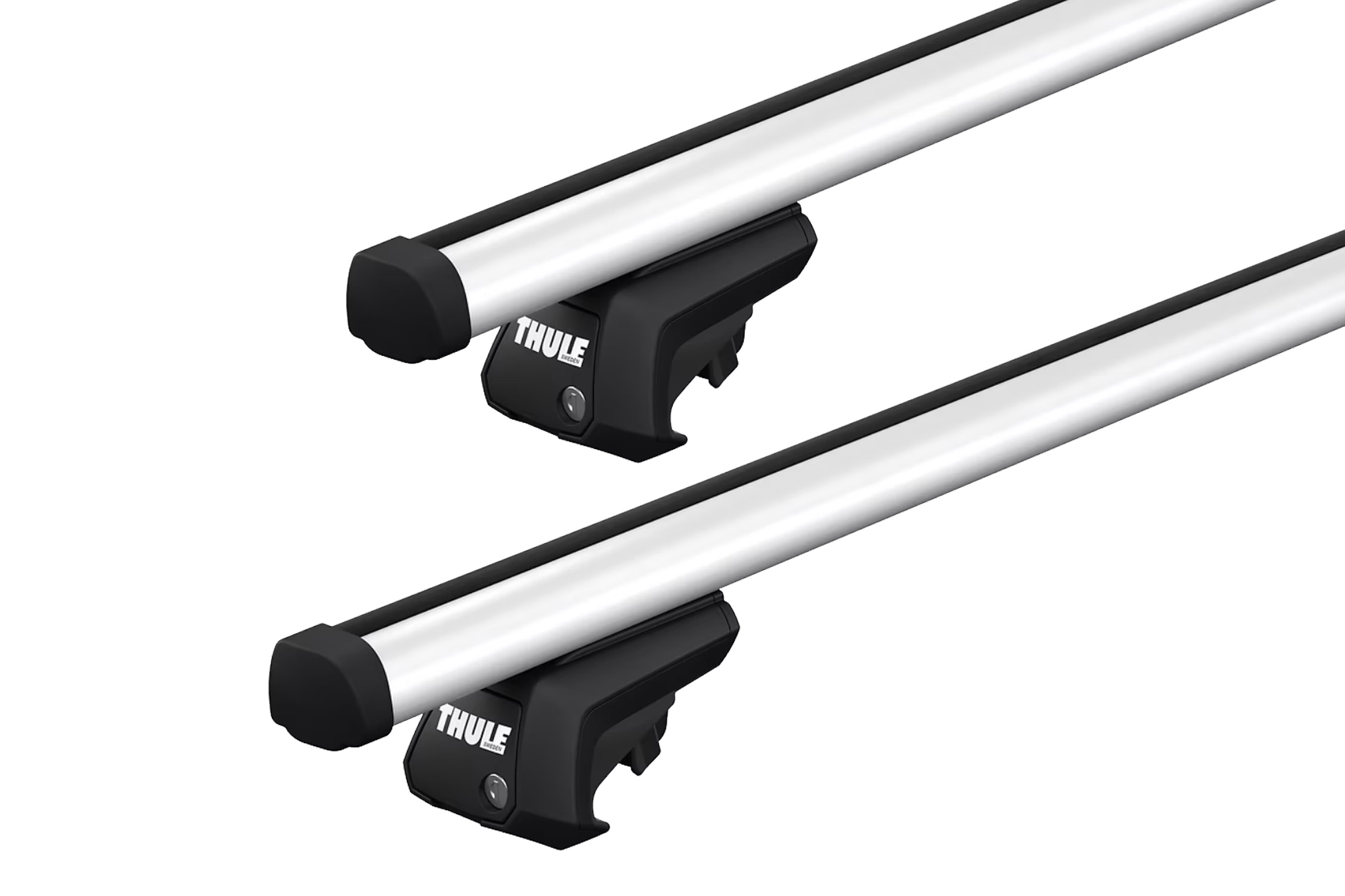 Thule 7104 ProBar Evo Silver 2 Bar Roof Rack for Dacia Sandero Stepway III 5dr SUV with Raised Roof Rail (2021 onwards) - Raised Rail Mount