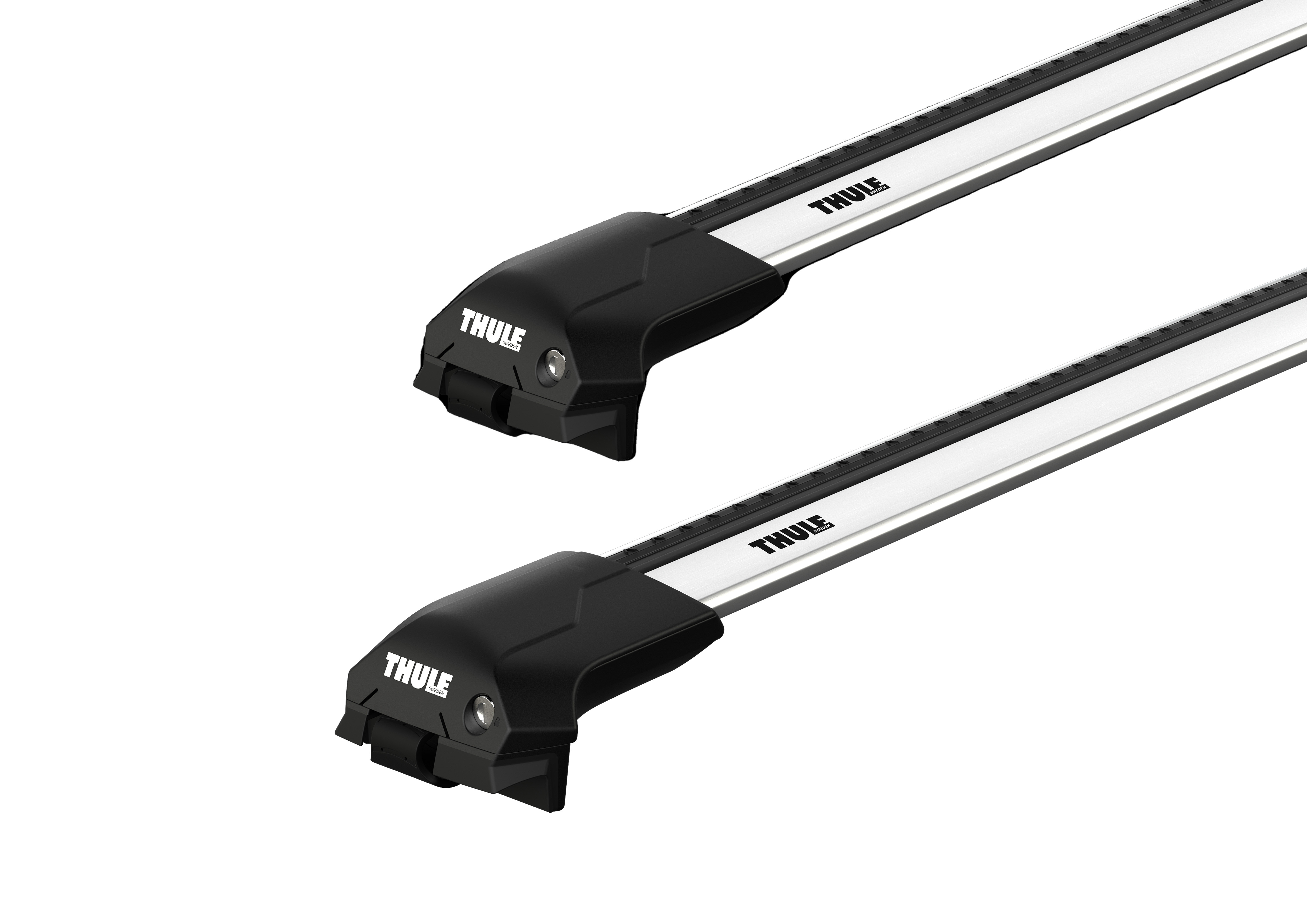 Thule 7204 WingBar Edge Silver 2 Bar Roof Rack for Dacia Sandero Stepway III 5dr SUV with Raised Roof Rail (2021 onwards) - Raised Rail Mount