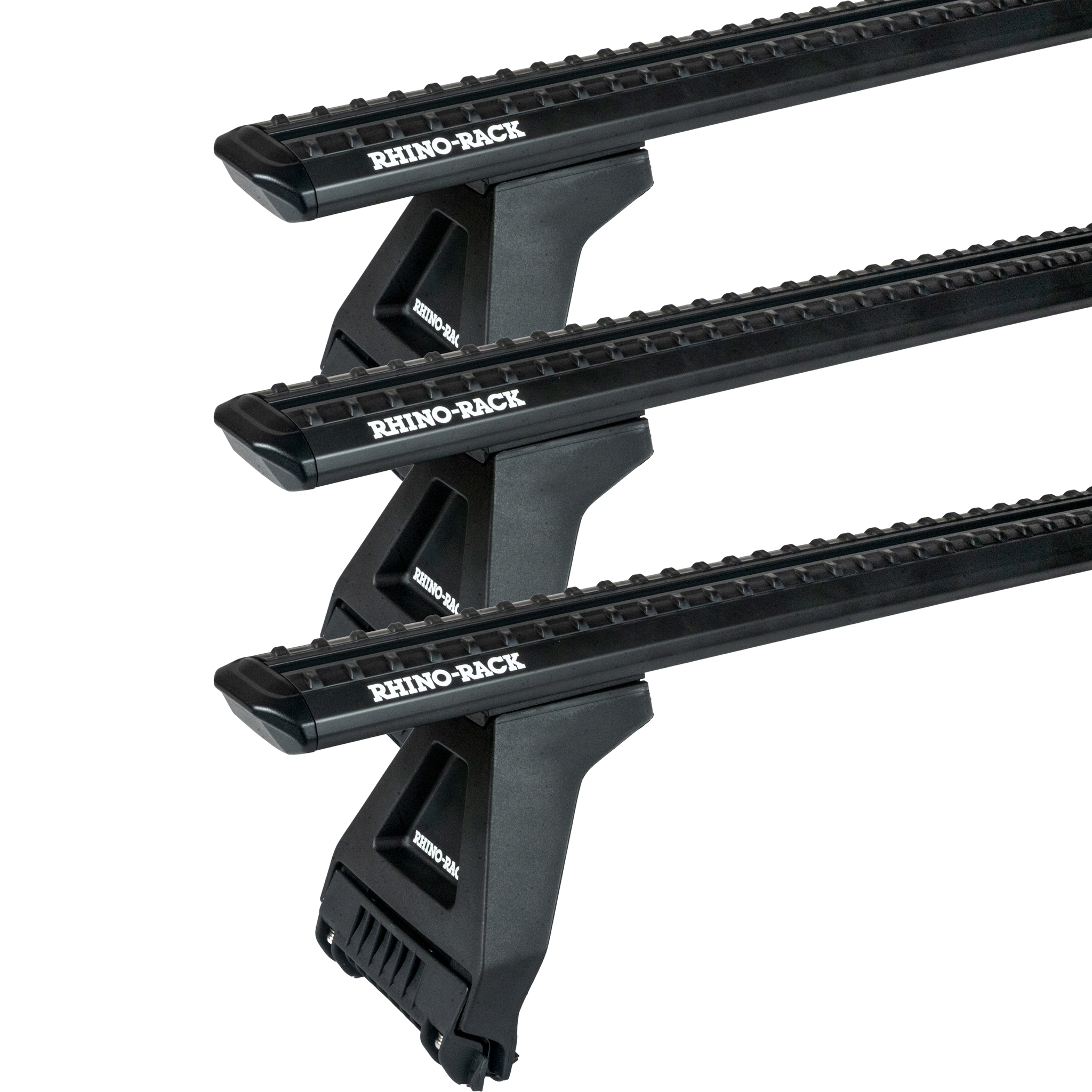 Rhino Rack JC-04743 Sportz RL150 Black 3 Bar Roof Rack for Jeep Cherokee XJ 5dr SUV with Rain Gutter (1984 to 2001) - Gutter Mount