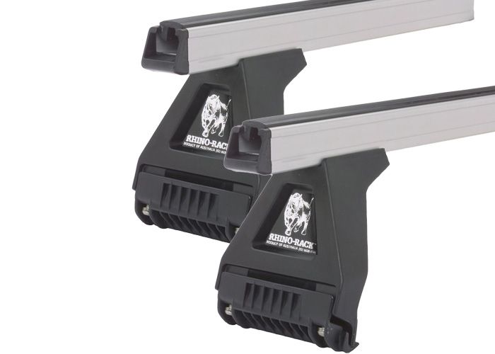 Rhino Rack JA0720 Heavy Duty RL150 Silver 2 Bar Roof Rack for MITSUBISHI Pajero 5dr SUV with Rain Gutter (1983 to 1991)