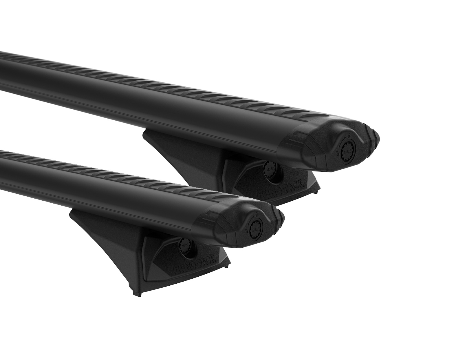 Rhino Rack JC-02941 Vortex RX300L Black 2 Bar Roof Rack for Jeep Grand Cherokee WL 5dr SUV with Flush Roof Rail (2022 onwards) - Factory Point Mount