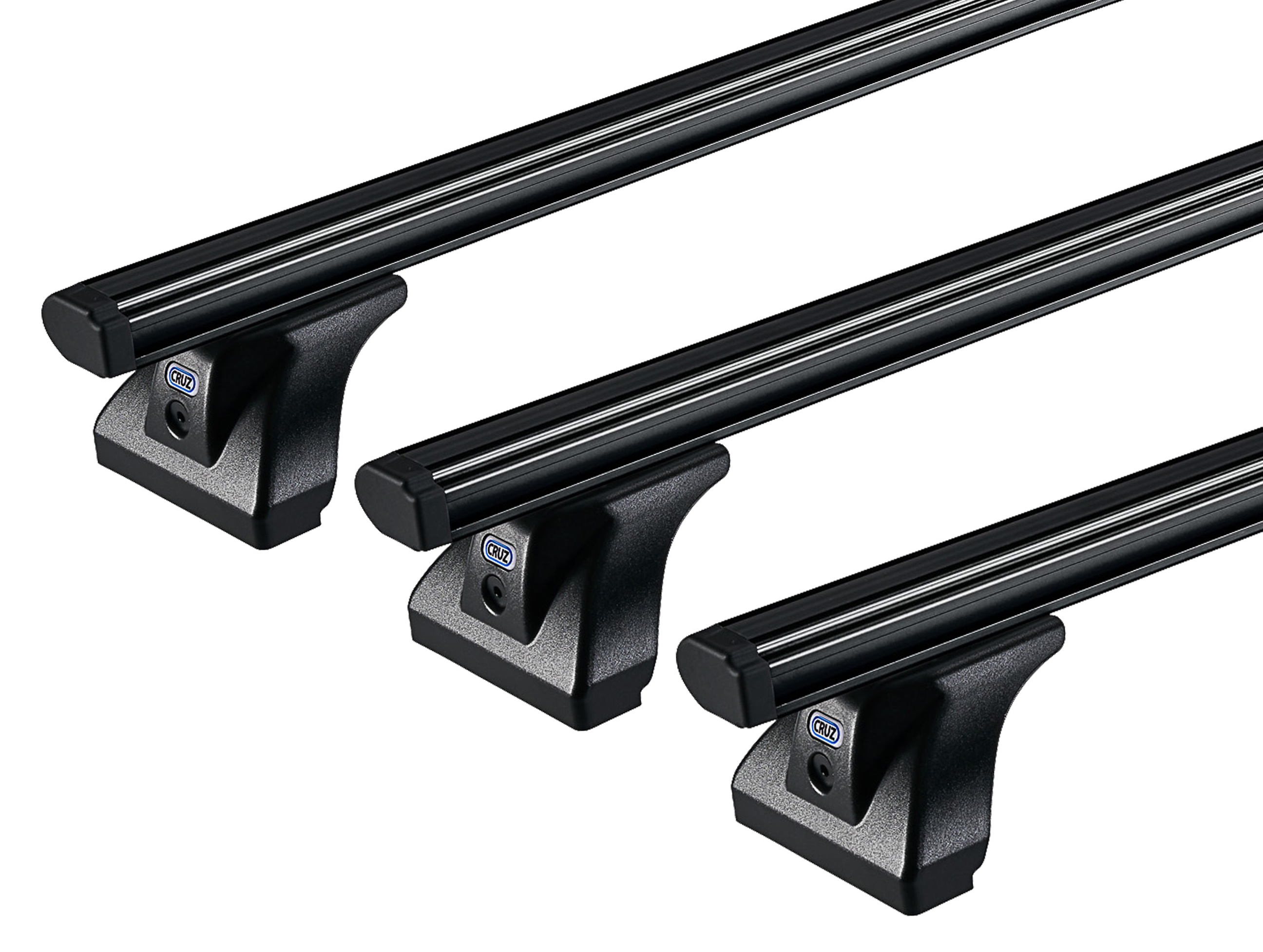 CRUZ Cargo Black 3 Bar Roof Rack for Iveco Daily 3520/H1 (9 m3) MWB Low Roof with Factory Mounting Point (2014 onwards) - Factory Point Mount