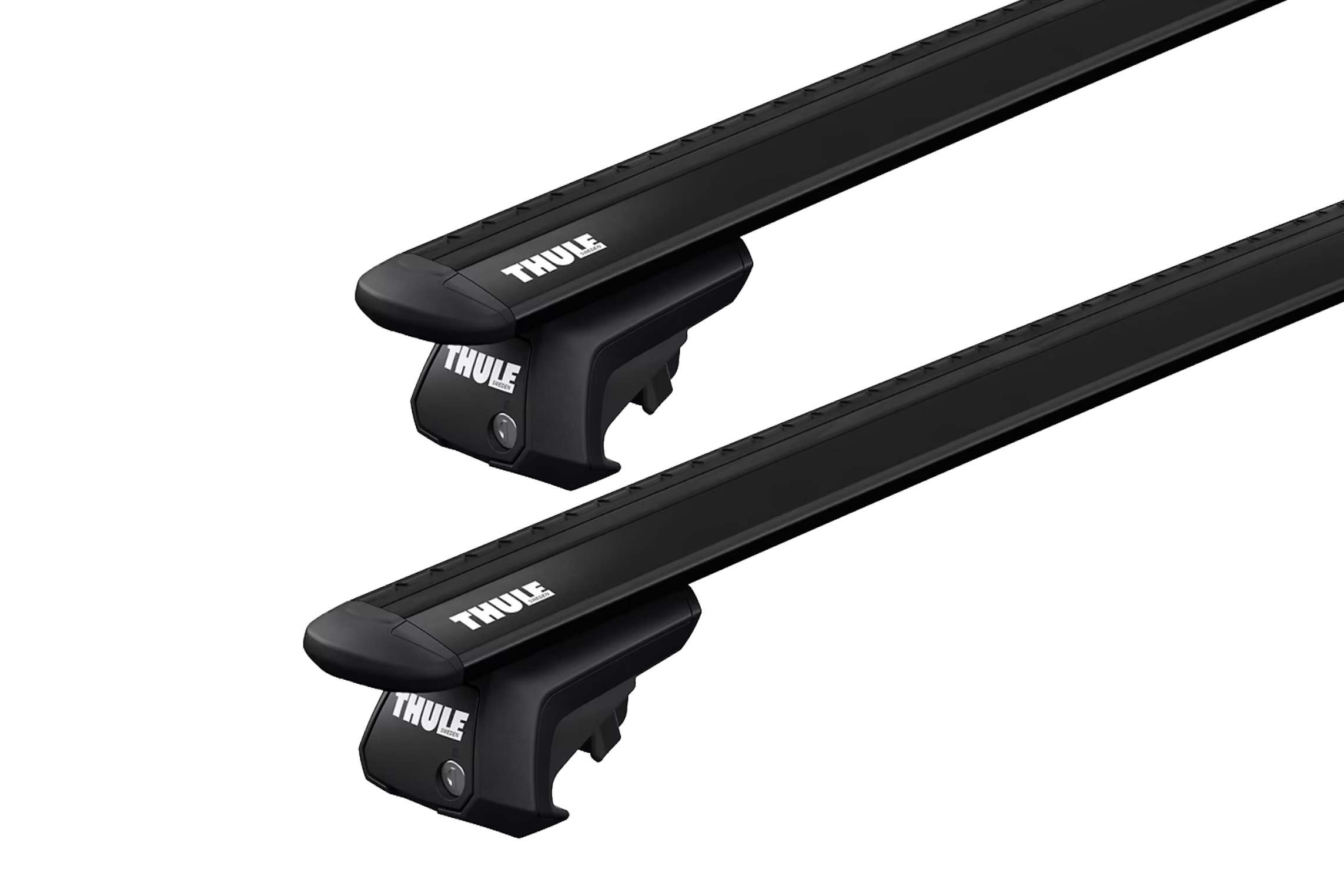 Thule WingBar Evo Black 2 Bar Roof Rack for SUBARU Forester 5dr SUV with Raised Roof Rail (2013 to 2018)