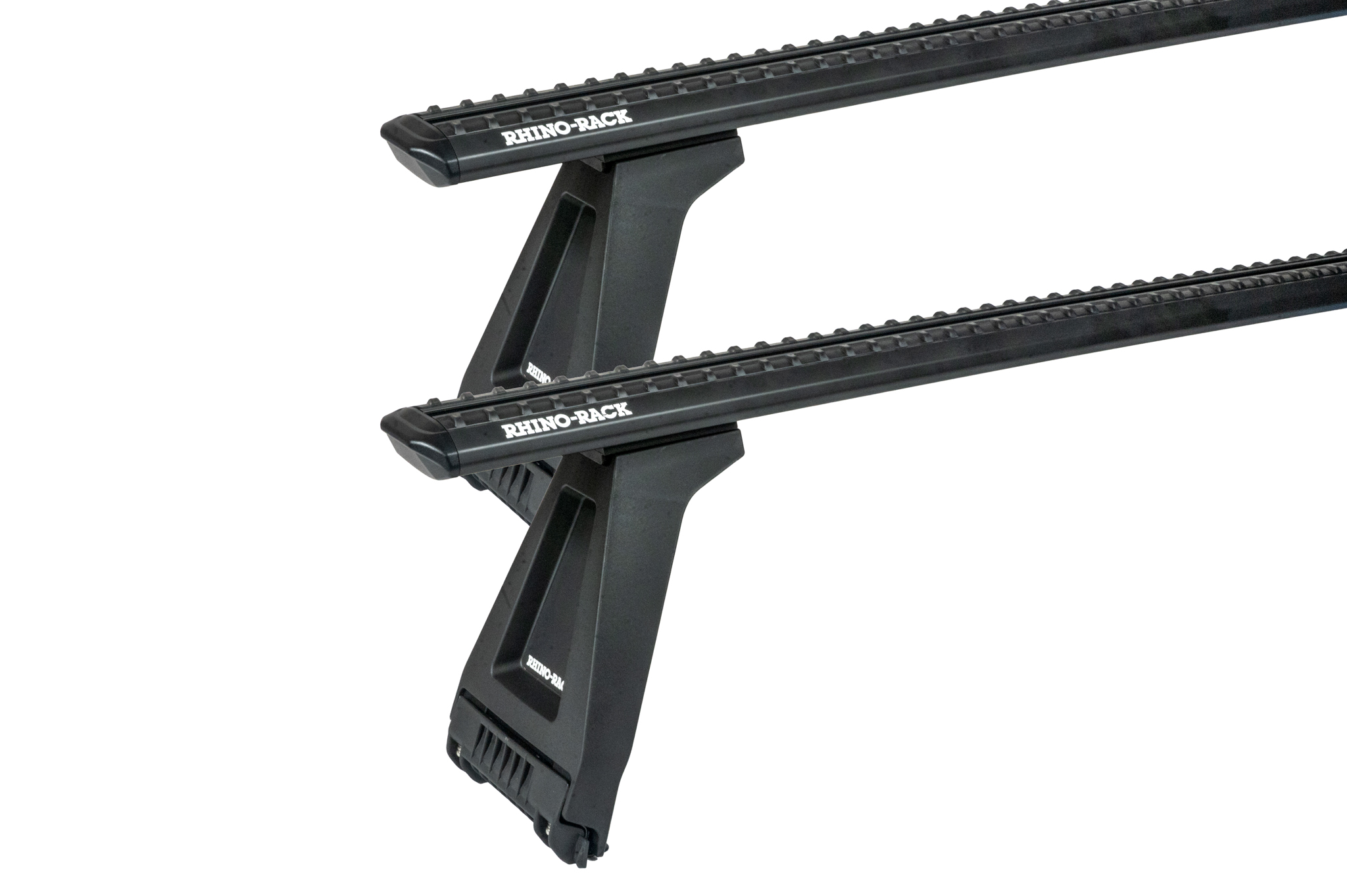 Rhino Rack JC-05042 Sportz RL280 Black 2 Bar Roof Rack for Nissan Patrol GQ 5dr SUV with Rain Gutter (1988 to 1997) - Gutter Mount