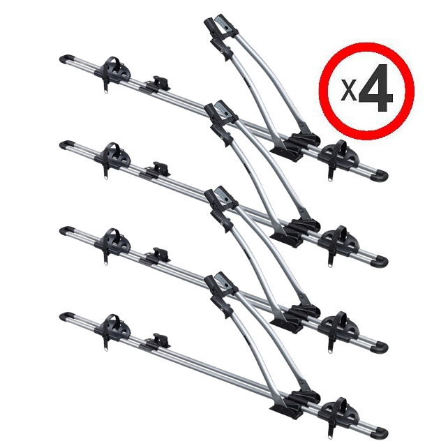Thule FreeRide 532 silver roof mounted bike carrier x 4 with matching locks (532002)